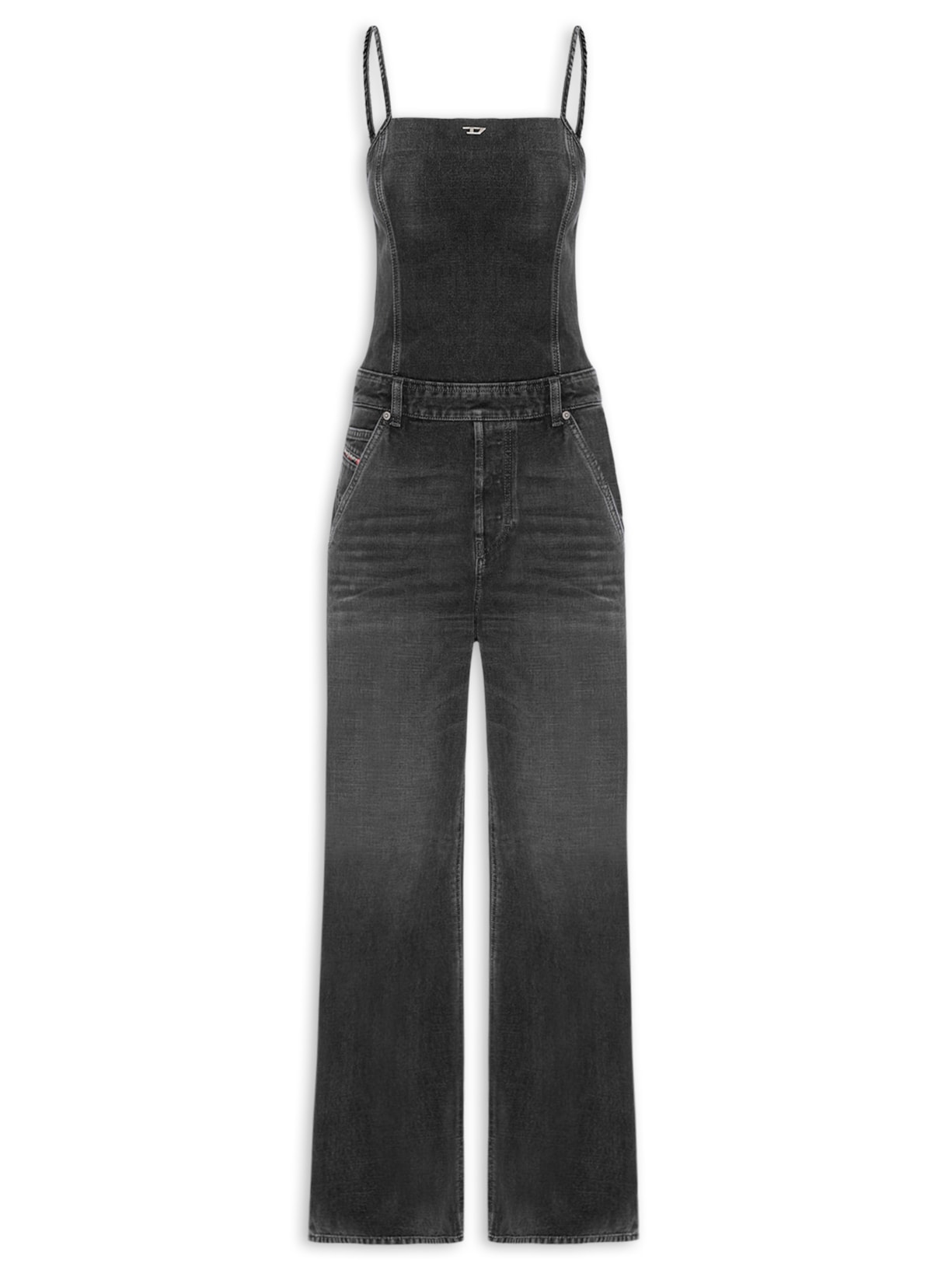 Macacão Feminino Jeans De-Vors Overalls - Preto