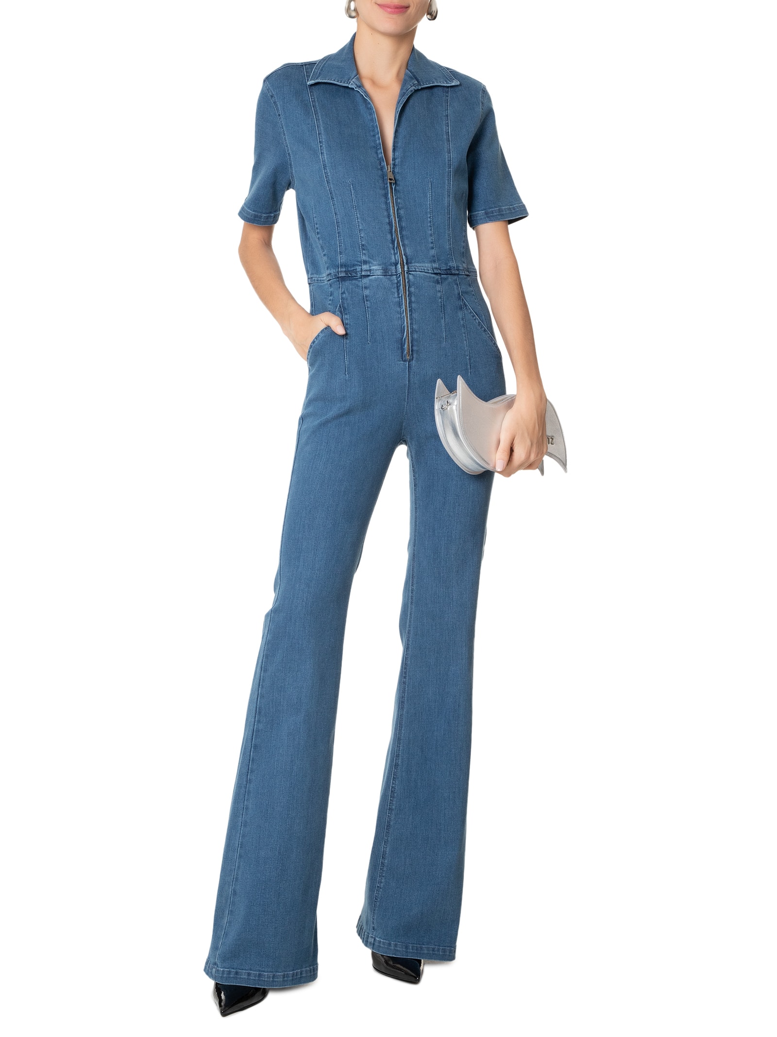 バッグ JESSA MAE ALFECHE   JEANS Macacão Jeans Faixa - 01047569 - Sacada