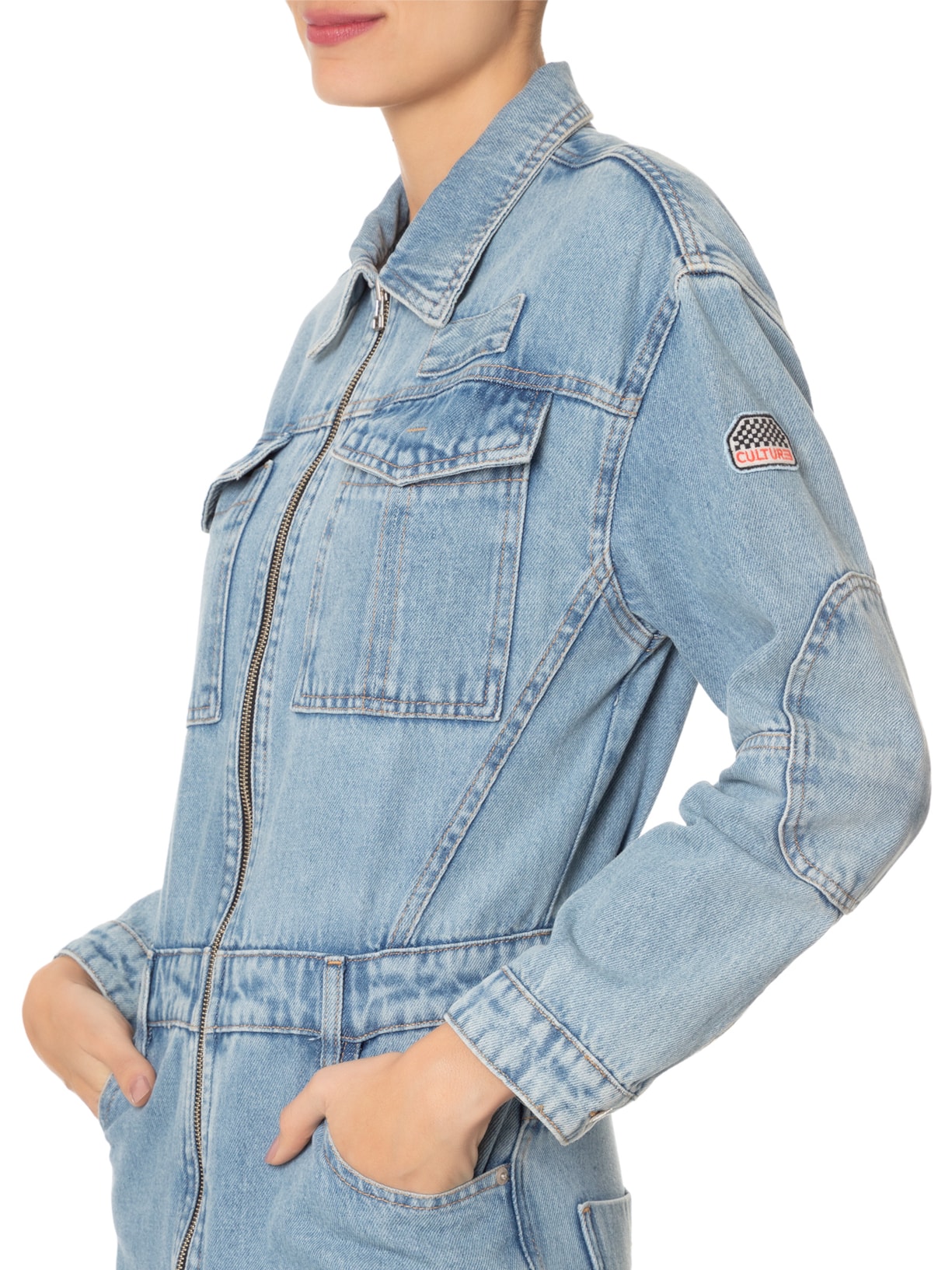Macacão Feminino Jeans Lea Azul Nk