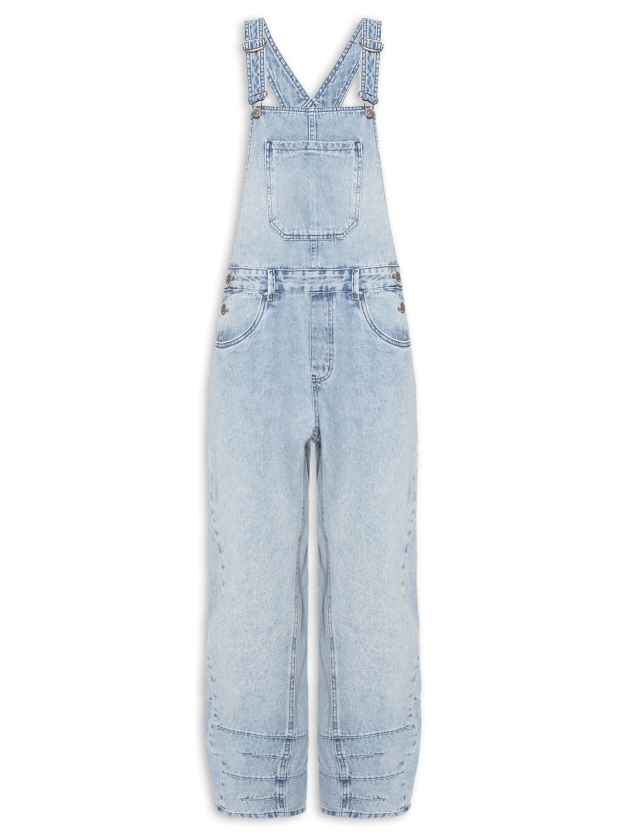 Macacão Feminino Jeans Longo Com Pences Na Barra Azul Animale Jeans