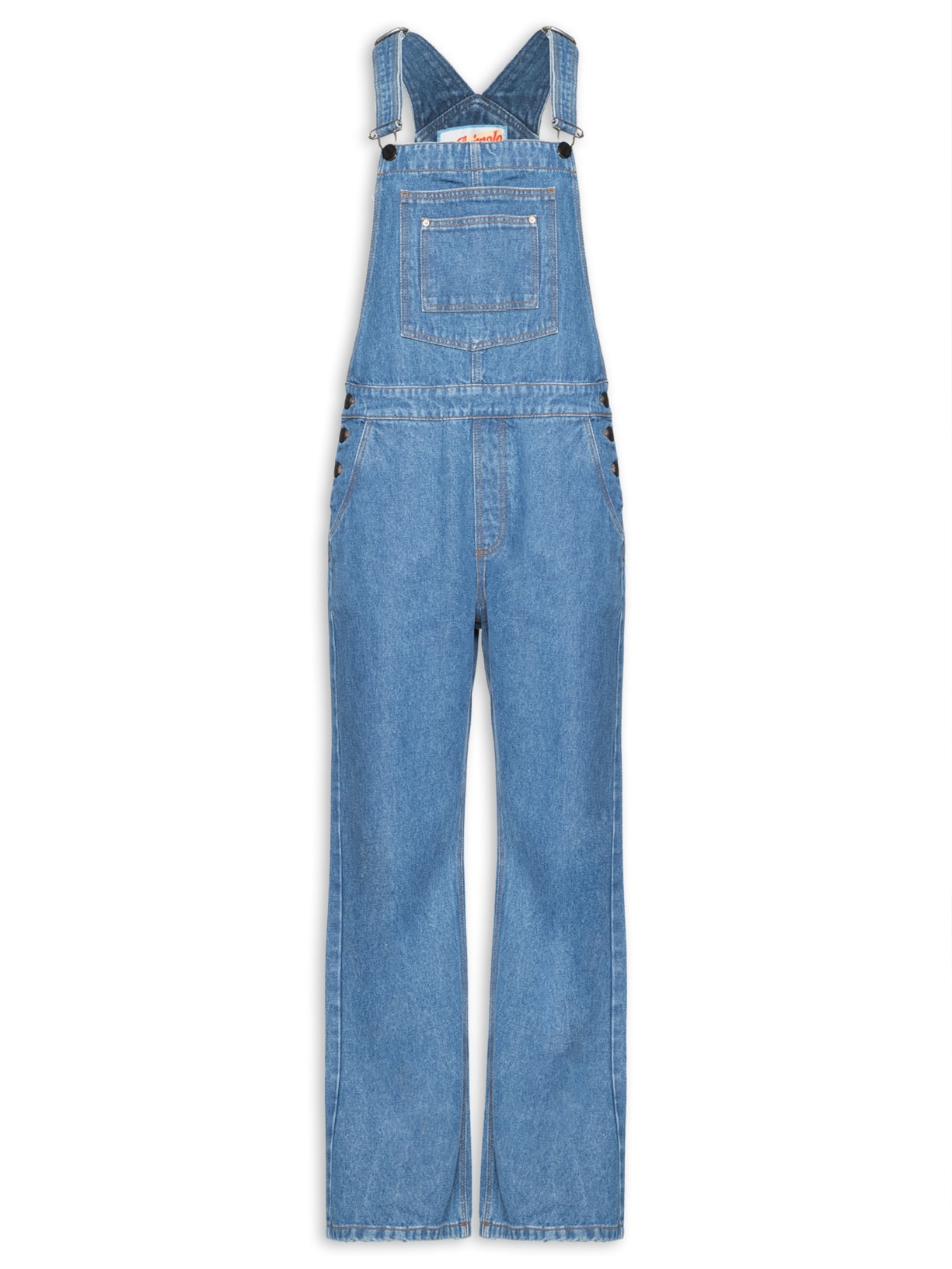 Macacão Feminino Jeans Longo De Alça - Azul