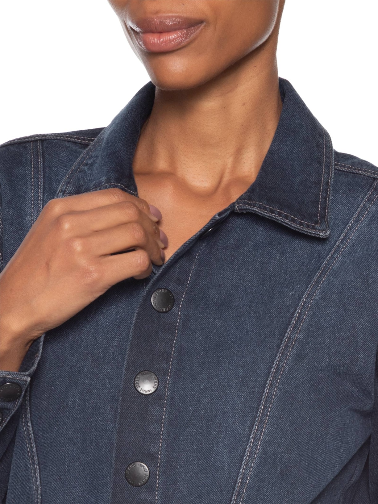 Macacão Feminino Jeans Manga Longa Cargo Azul Animale Jeans