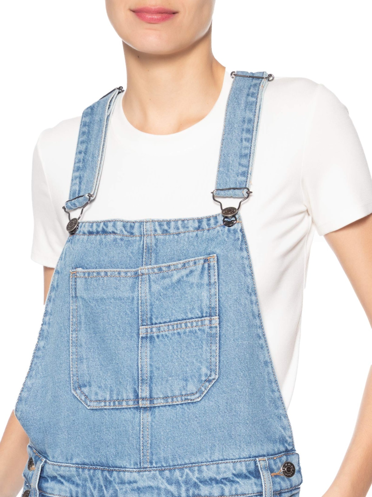 Macacão Feminino Jeans Oversized Azul Market 33