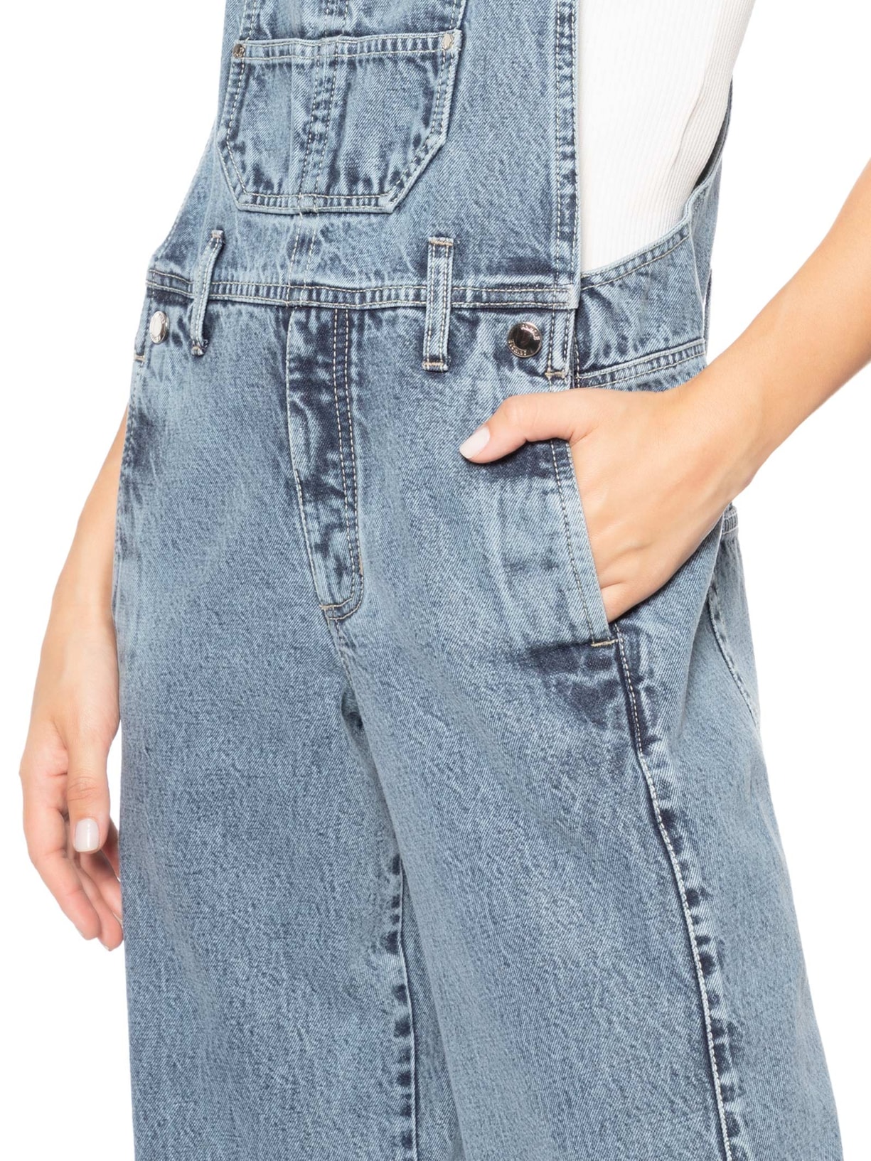 Macacão Feminino Jeans Perna Reta Azul Animale
