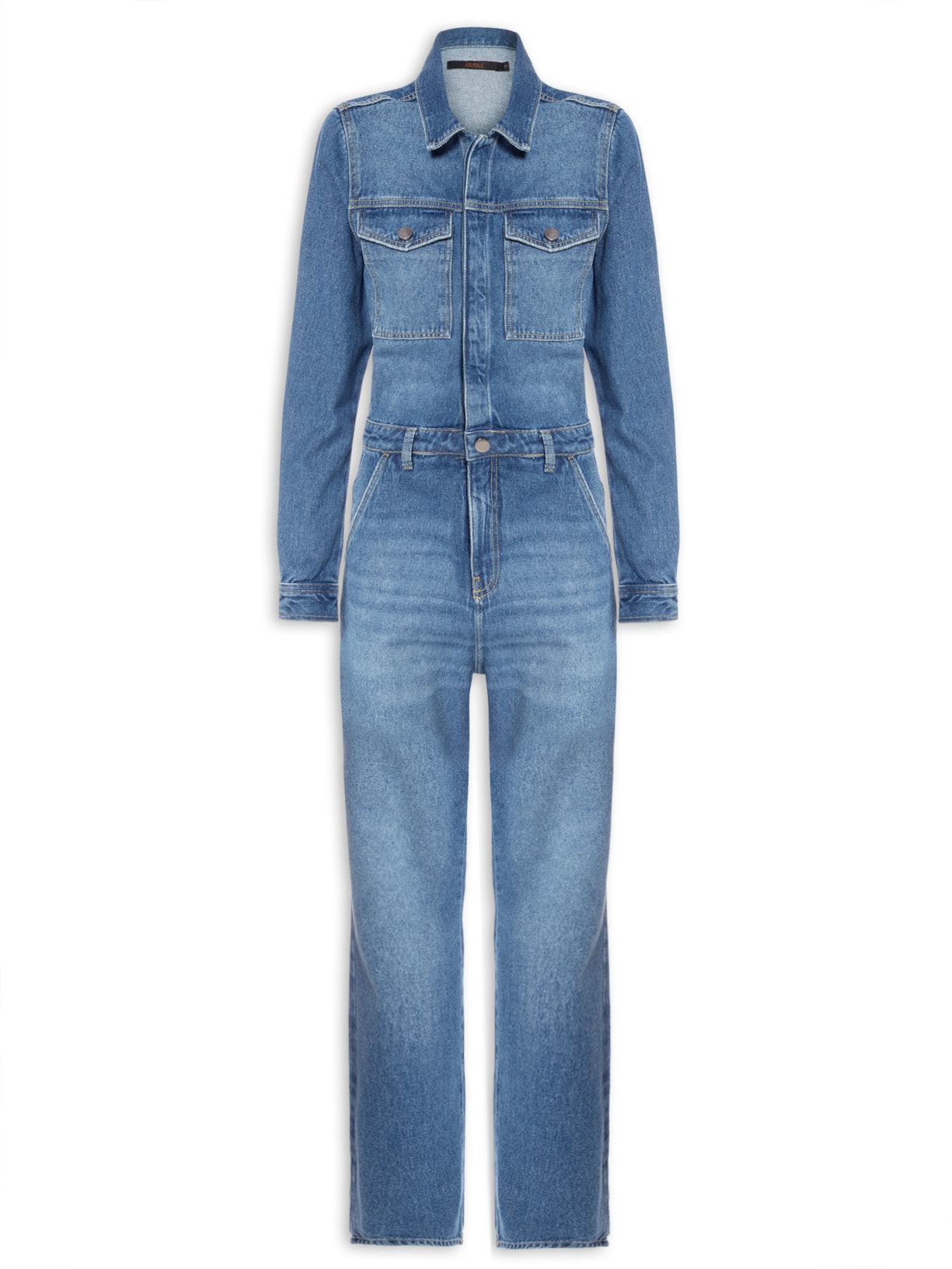 Macacão Feminino Jeans Worker Longo - Azul