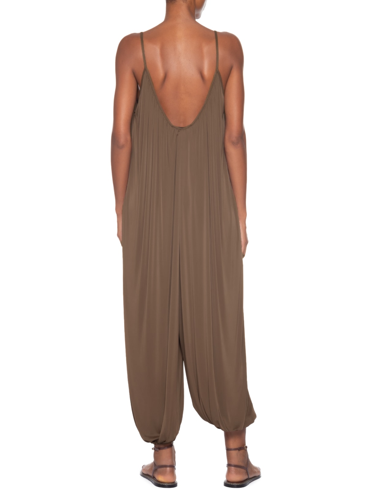 Macacão Feminino Jumpsuit Com Capa Marrom Adriana Degreas