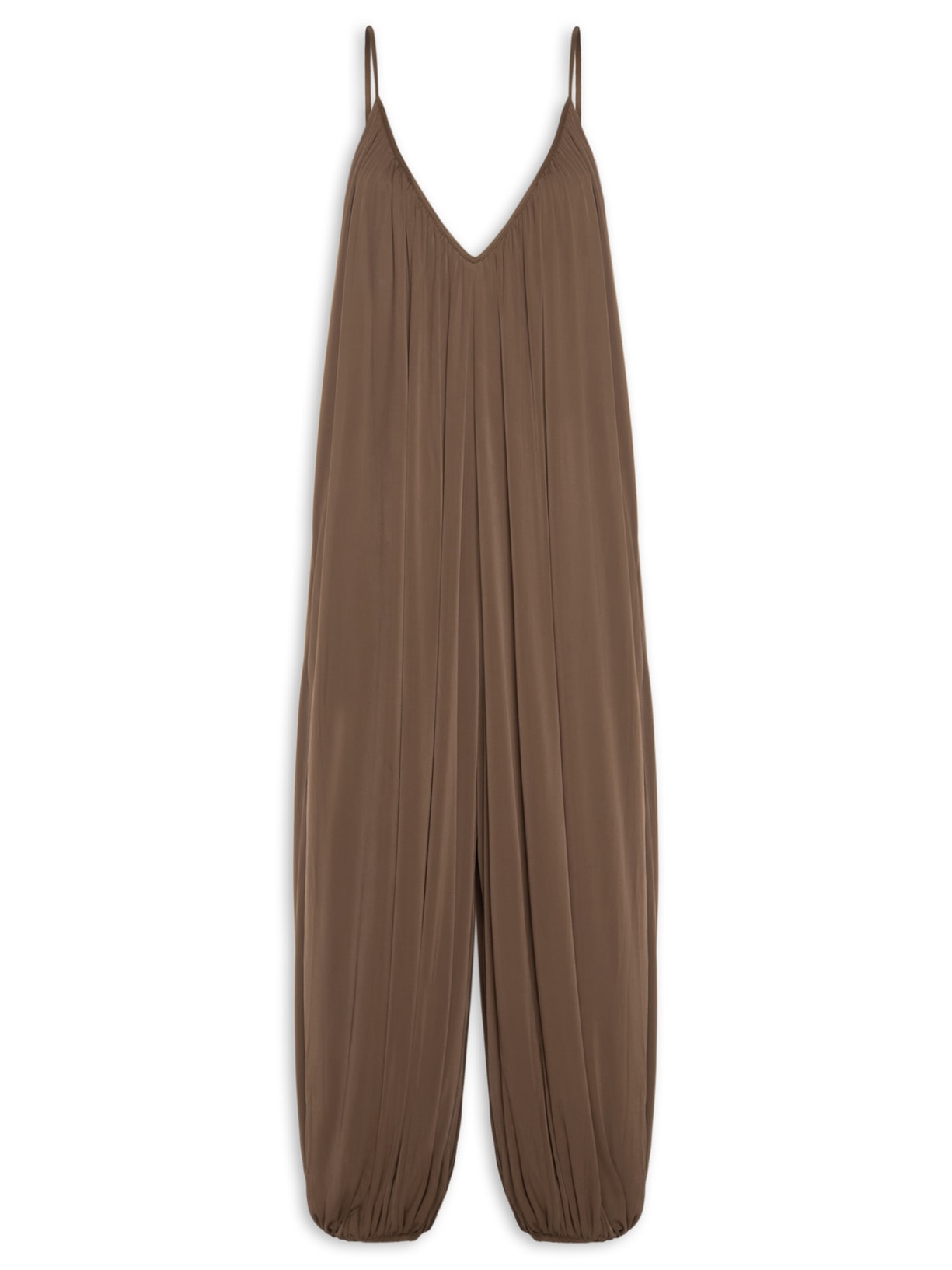 Macacão Feminino Jumpsuit Com Capa Marrom Adriana Degreas