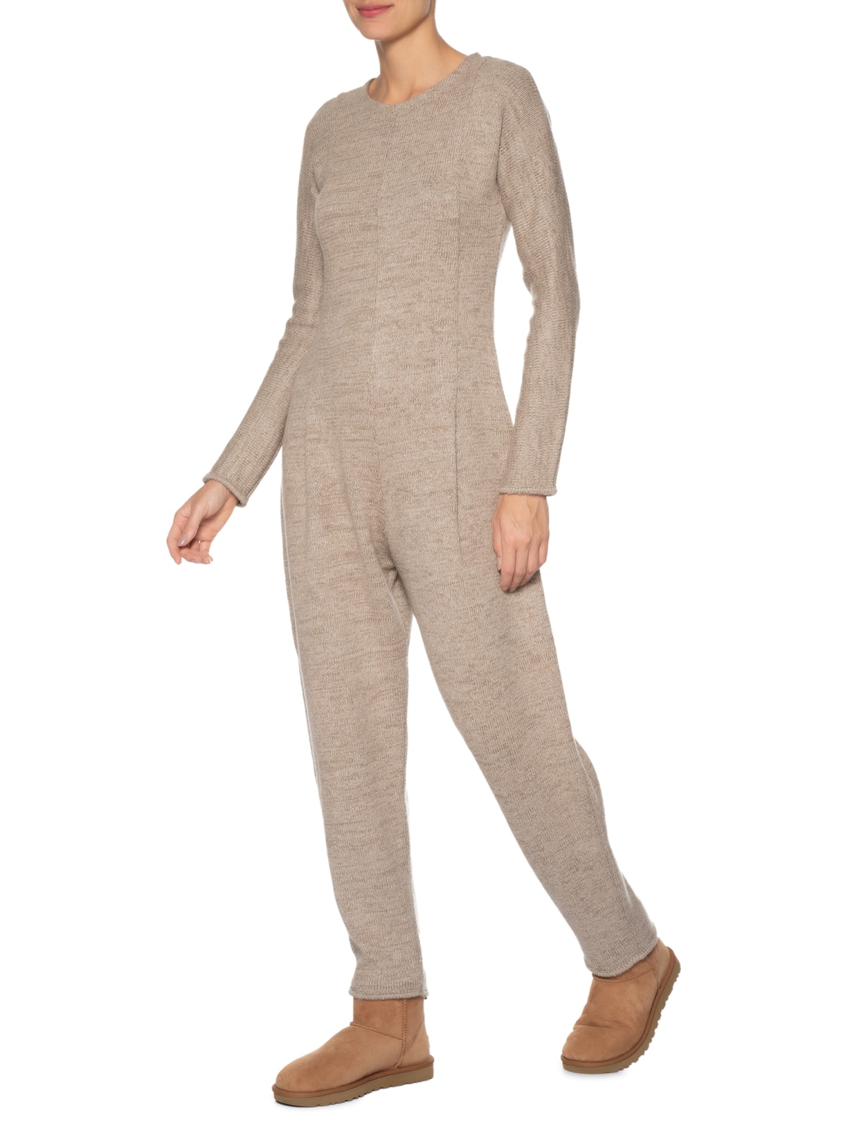Macacão Feminino Jumpsuit Tricot Lila Cinza Andrea Bogosian