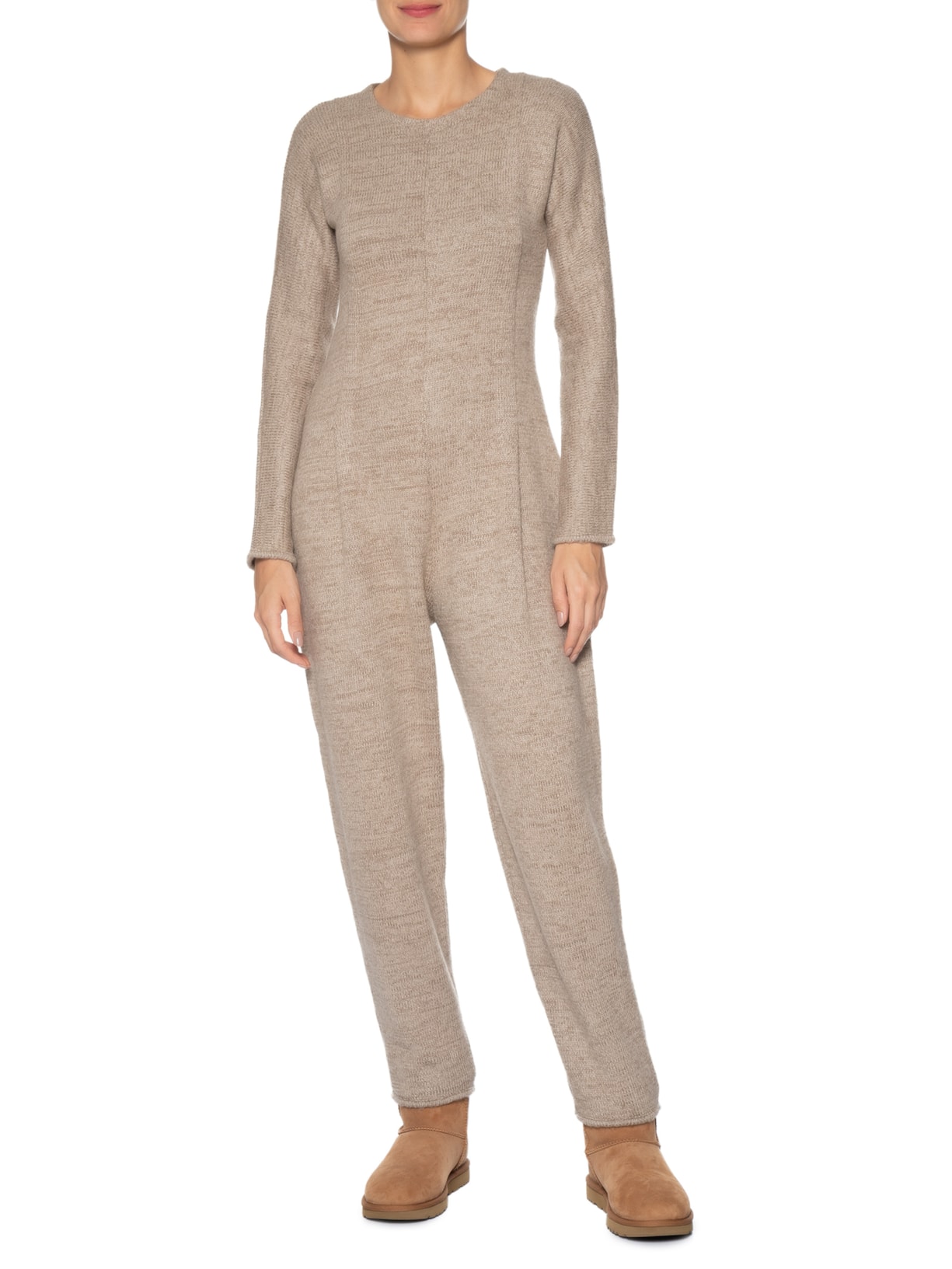 Macacão Feminino Jumpsuit Tricot Lila Cinza Andrea Bogosian