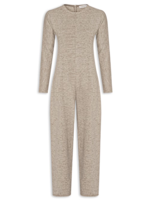 Macacão Feminino Jumpsuit Tricot Lila - Cinza