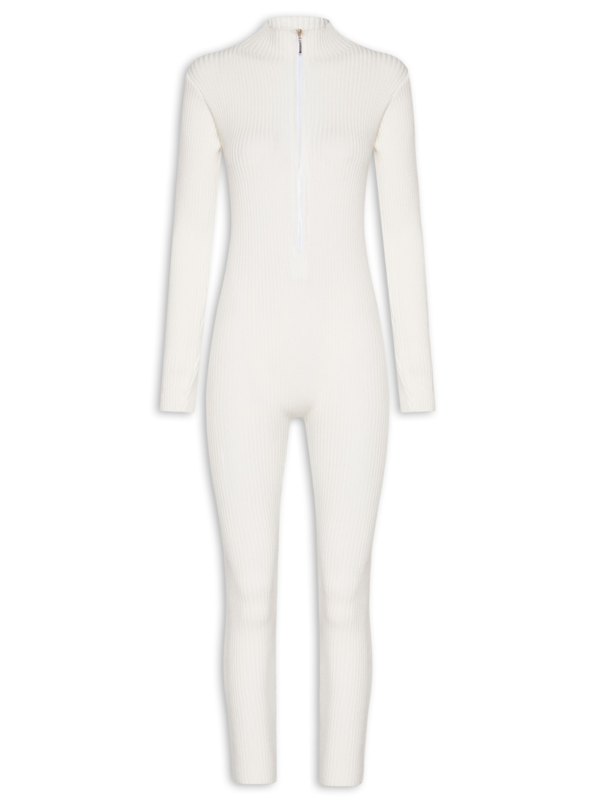 Macacão Feminino Justo Ao Corpo Em Tricot Off White '2Essential