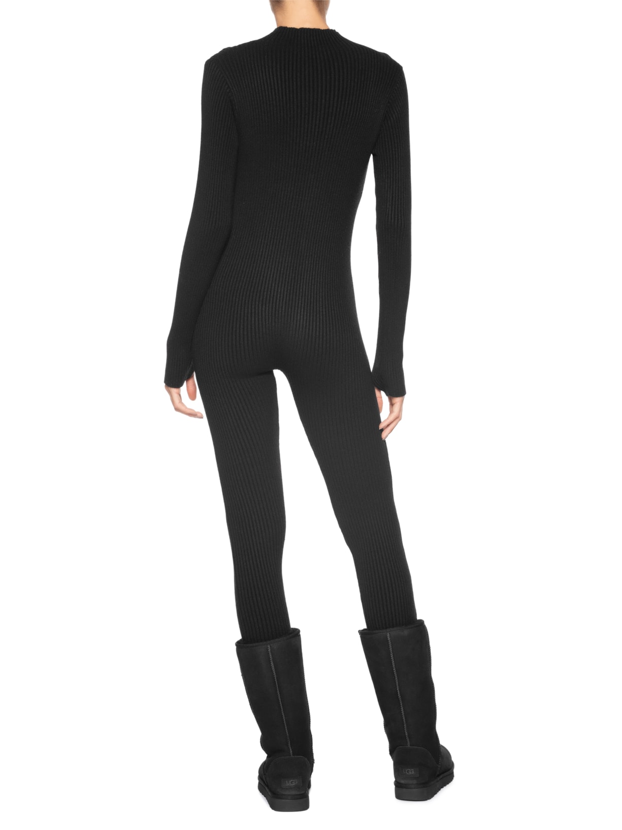 Macacão Feminino Justo Ao Corpo Em Tricot Preto '2Essential