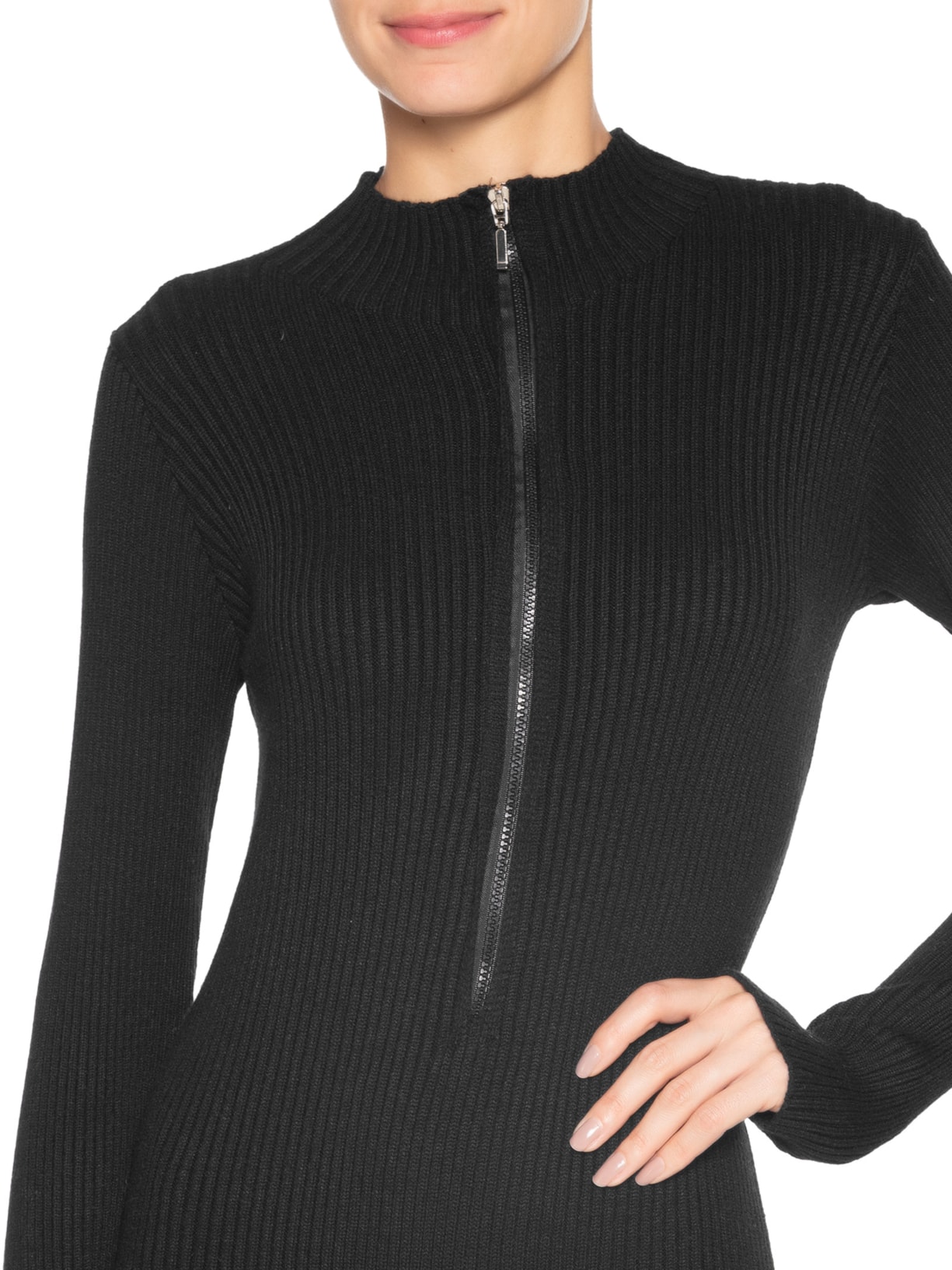 Macacão Feminino Justo Ao Corpo Em Tricot Preto '2Essential