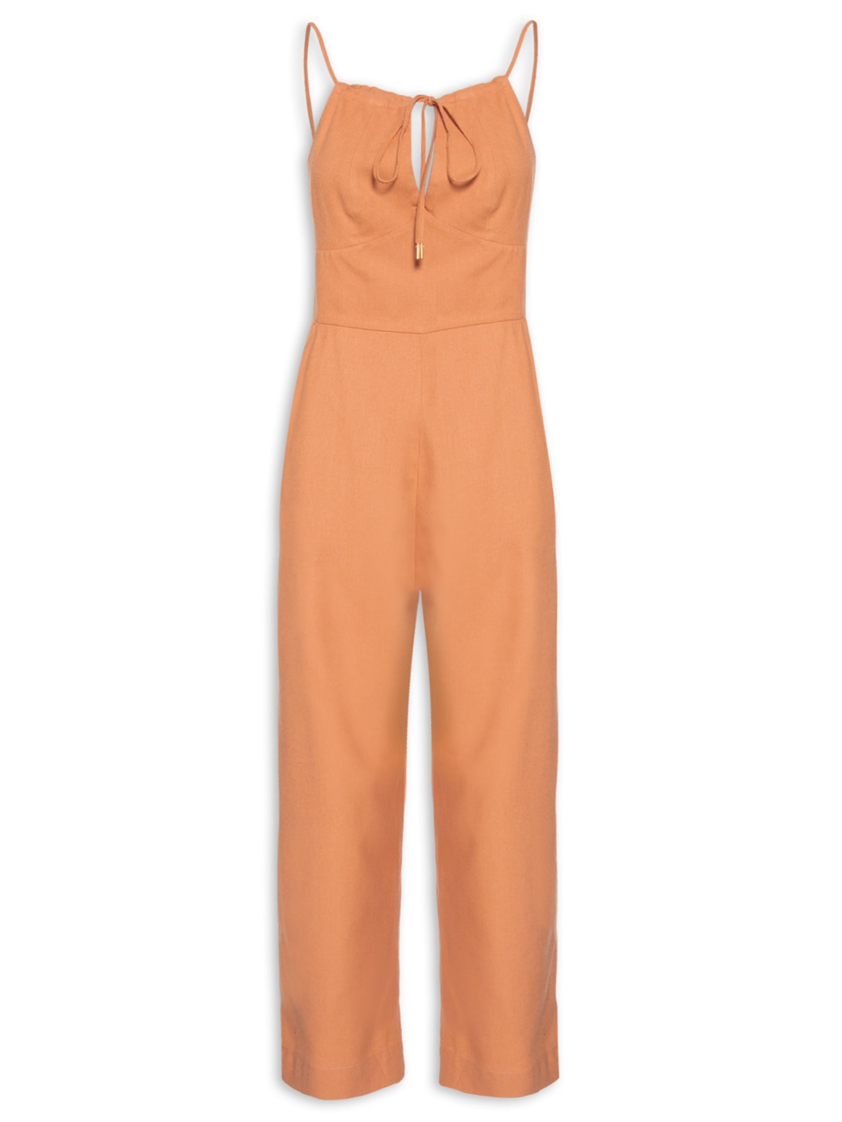 Macacão Feminino Linho Alça Dupla - Laranja