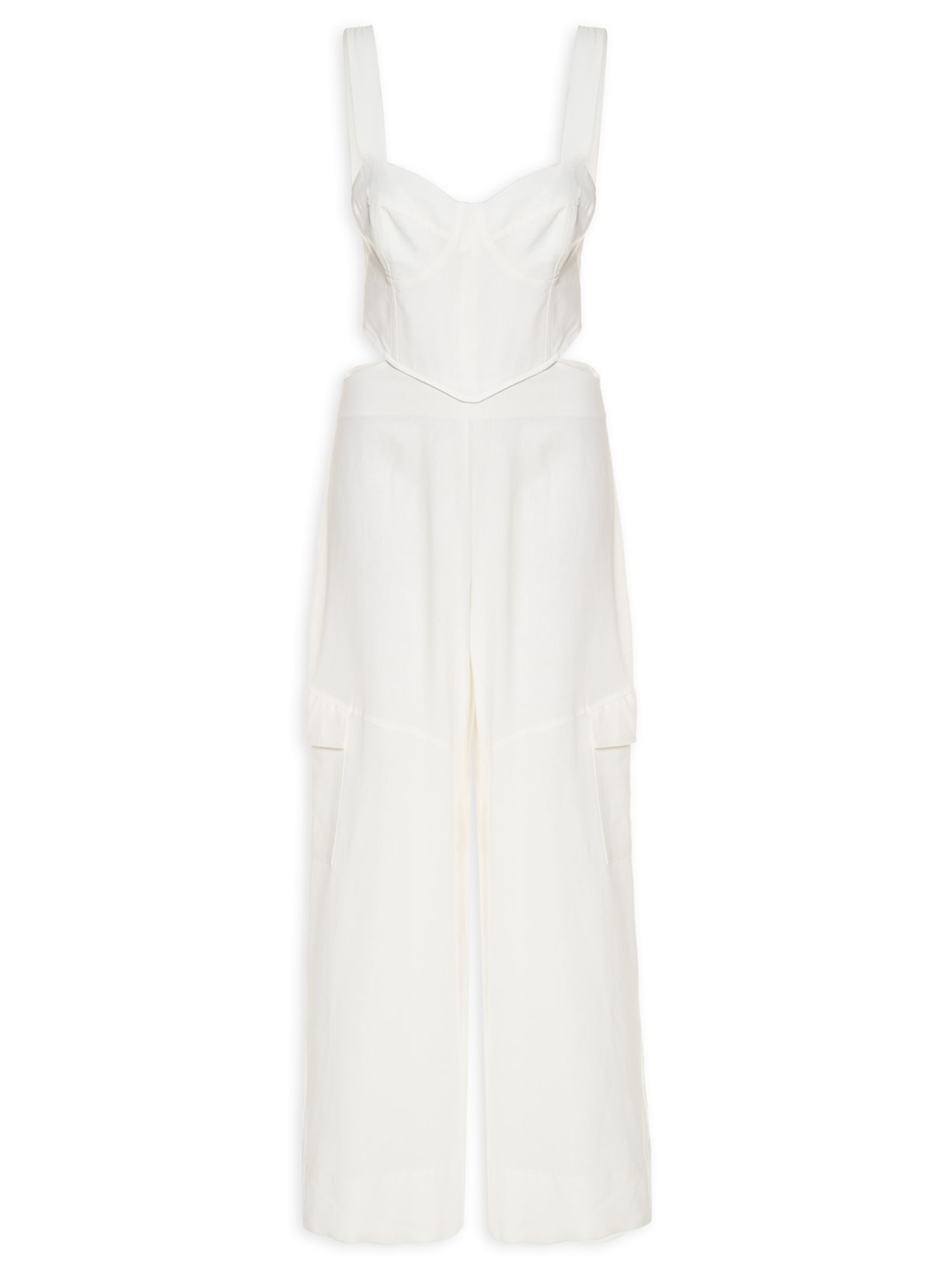 Macacão Feminino Linho Corsele - Off White