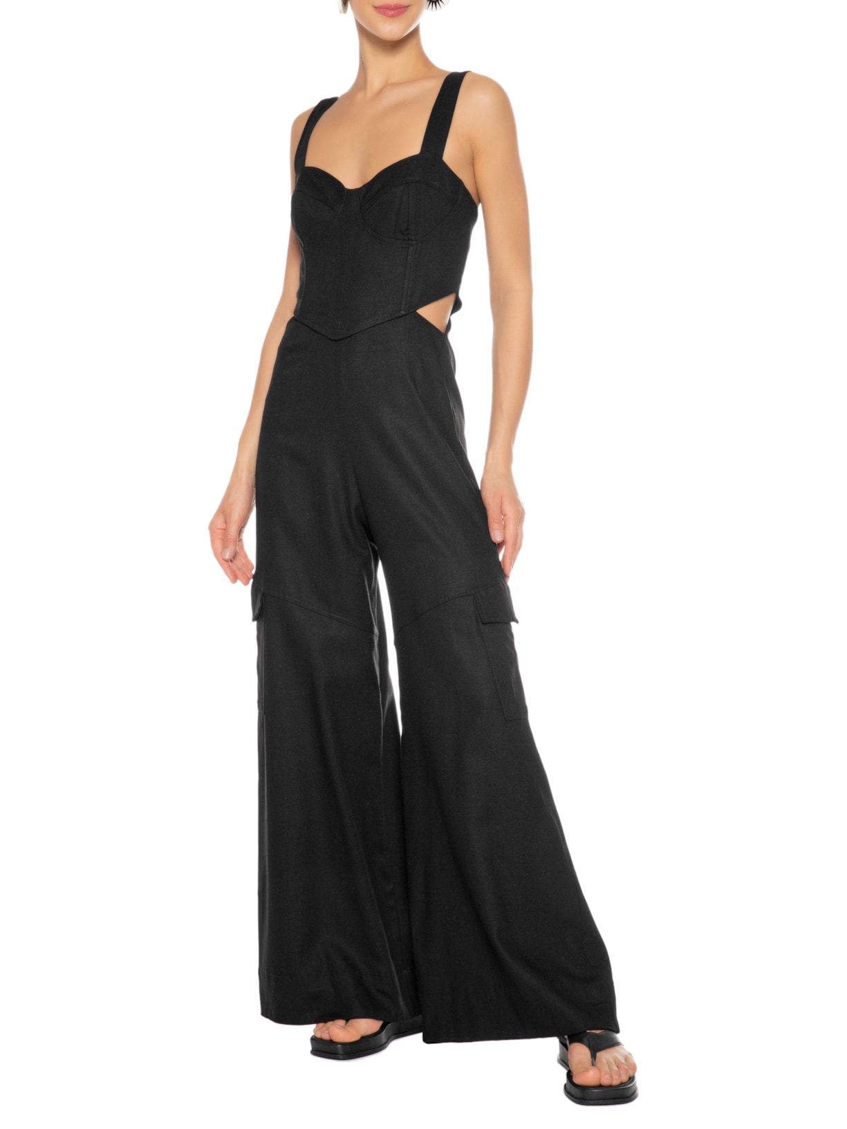 Macacão Feminino Linho Corsele Preto Dress To