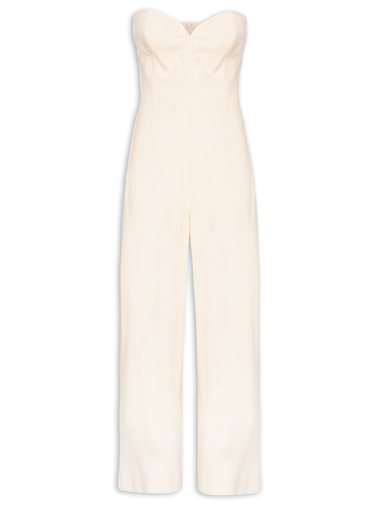 Macacão Feminino Linho Sem Alça - Bege