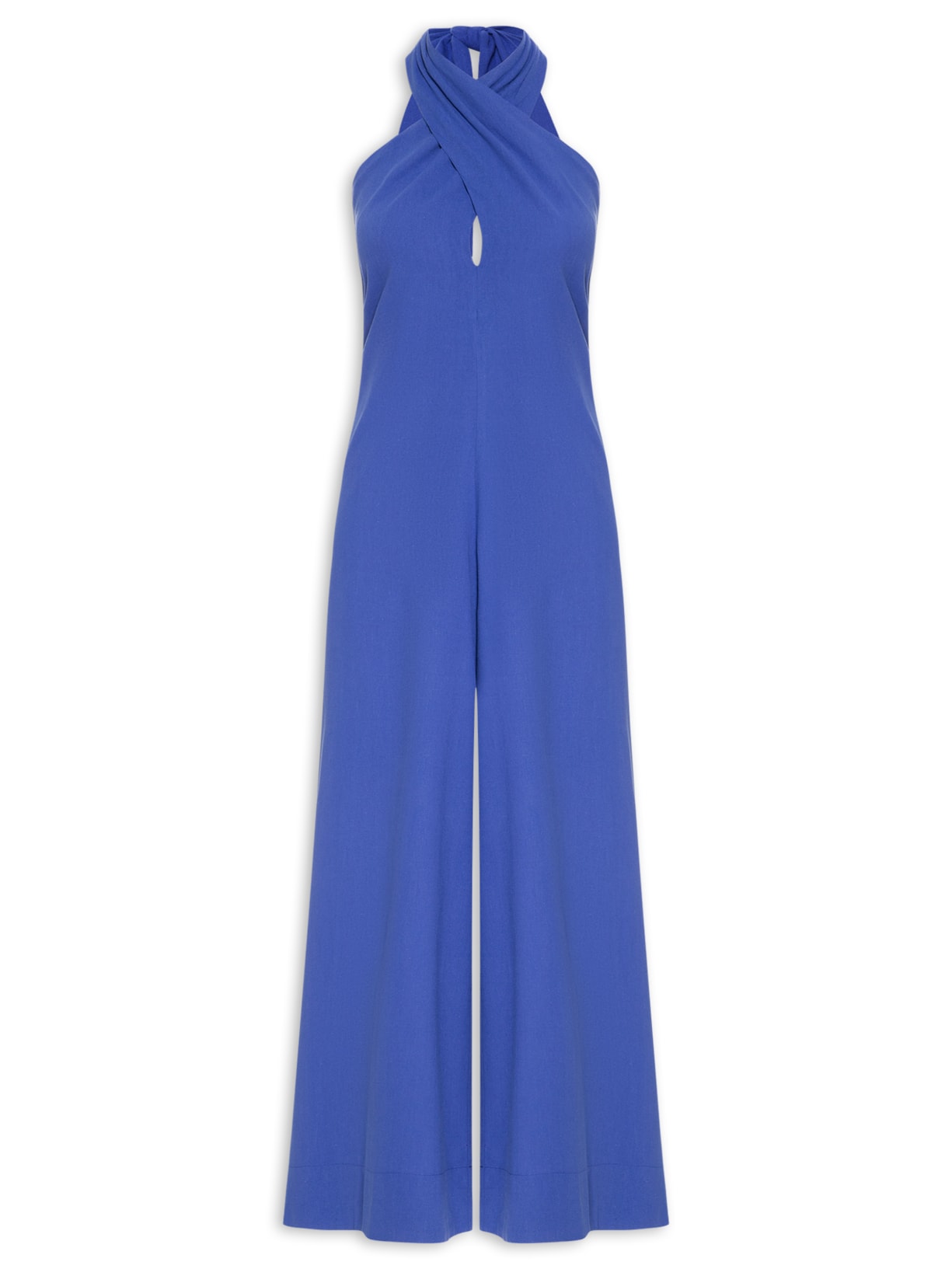 Macacão Feminino Linho Transpasse - Azul