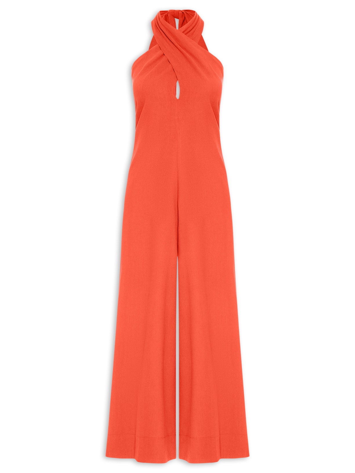 Macacão Feminino Linho Transpasse - Vermelho