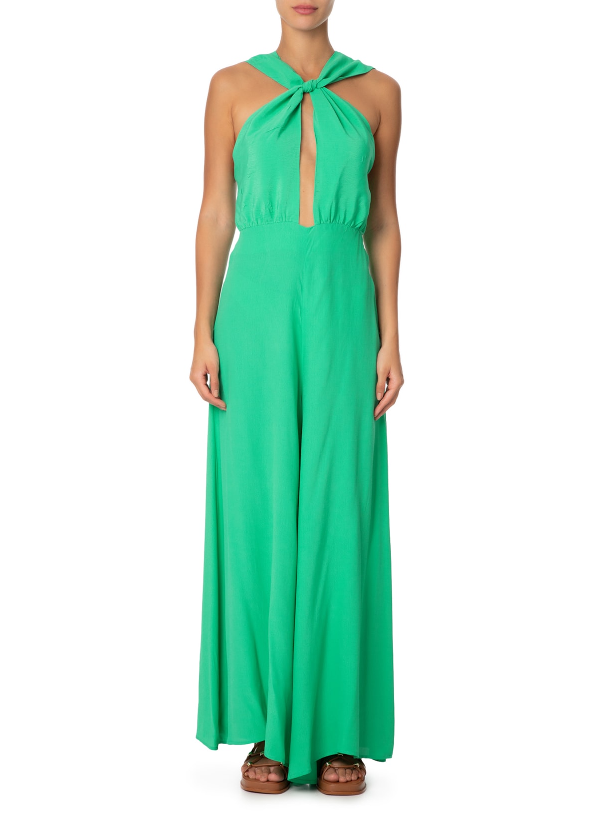 Macacão Feminino Longo Amarração Verde Farm