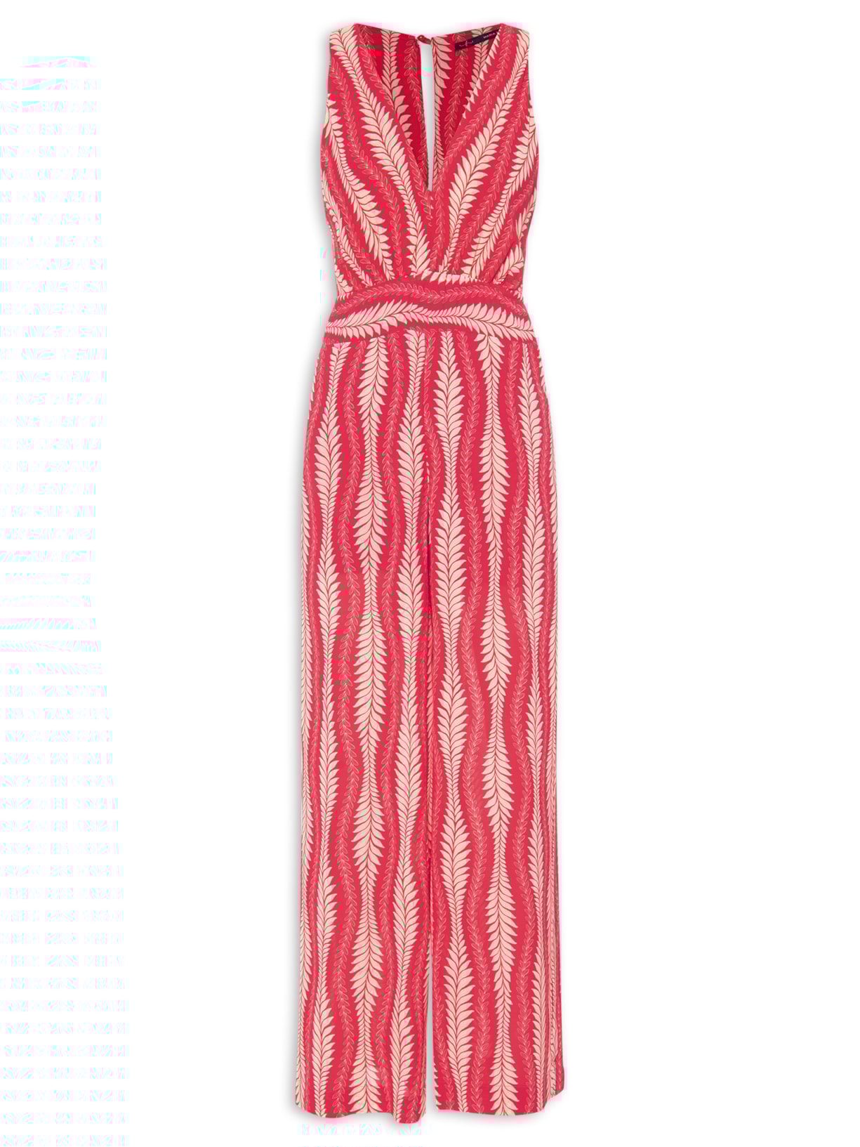 Macacão Feminino Longo Estampa Zakynthos - Vermelho