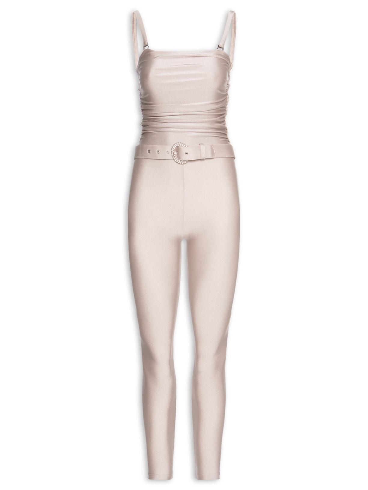 Macacão Feminino Lycra Estampado Bardot Oyster Prateado Forlegs