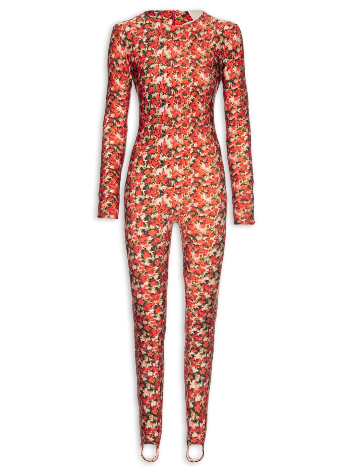 Macacão Feminino Lycra Roses - Vermelho