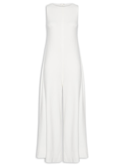 Macacão Feminino Malha Amplo - Branco