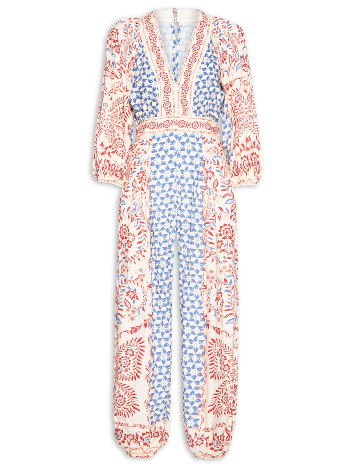 Macacão Feminino Manga Borbolina - Azul