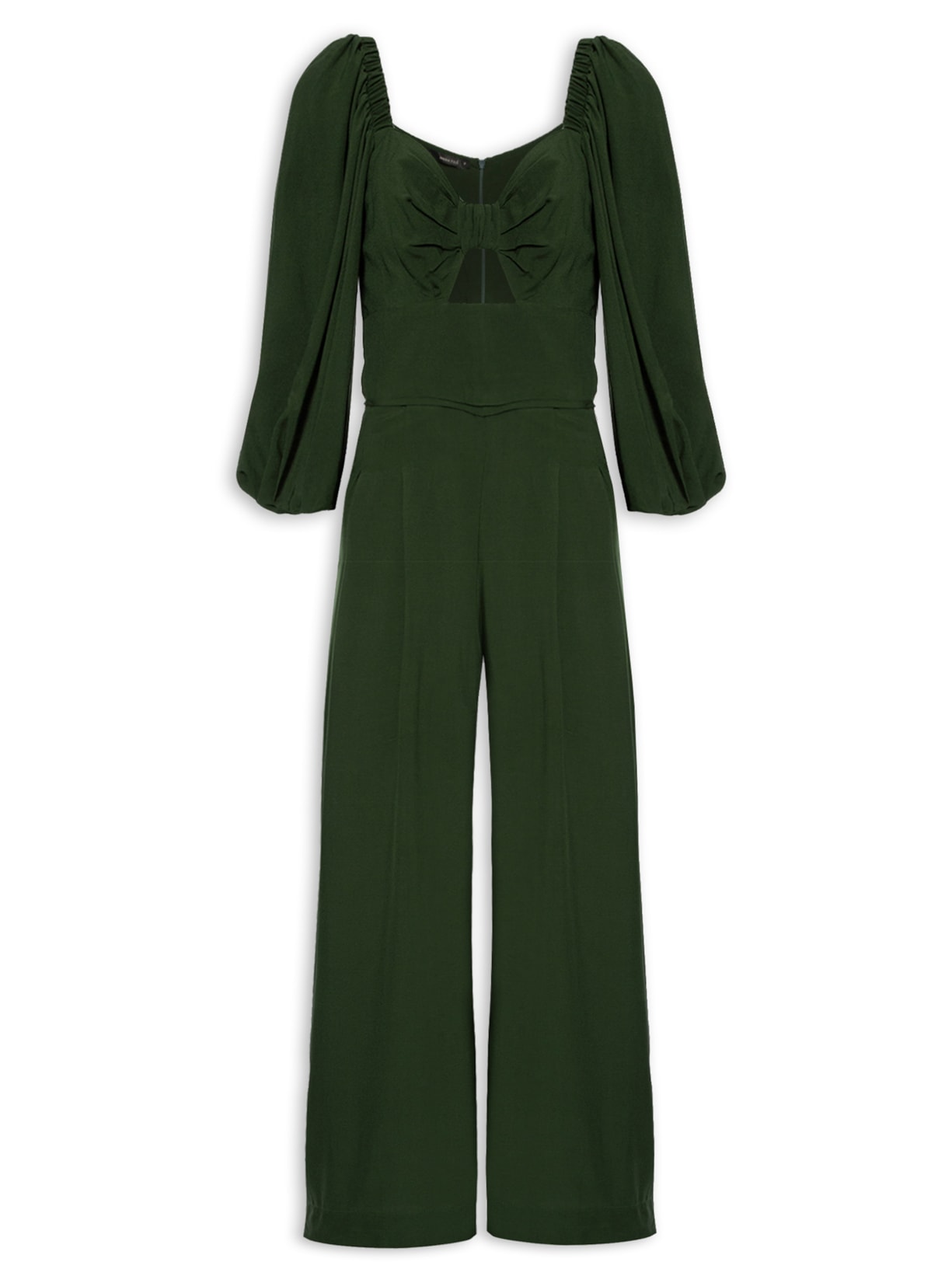 Macacão Feminino Manga Bufante - Verde