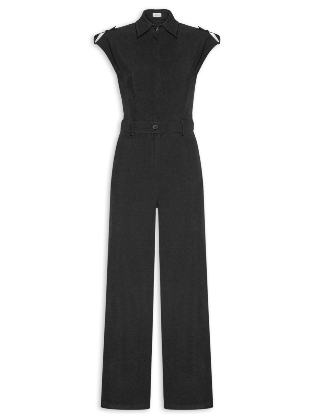 Macacão Feminino Manga Curta - Preto