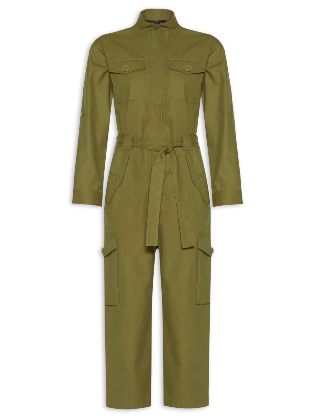 Macacão Feminino Manga Longa Com Bolsos - Verde