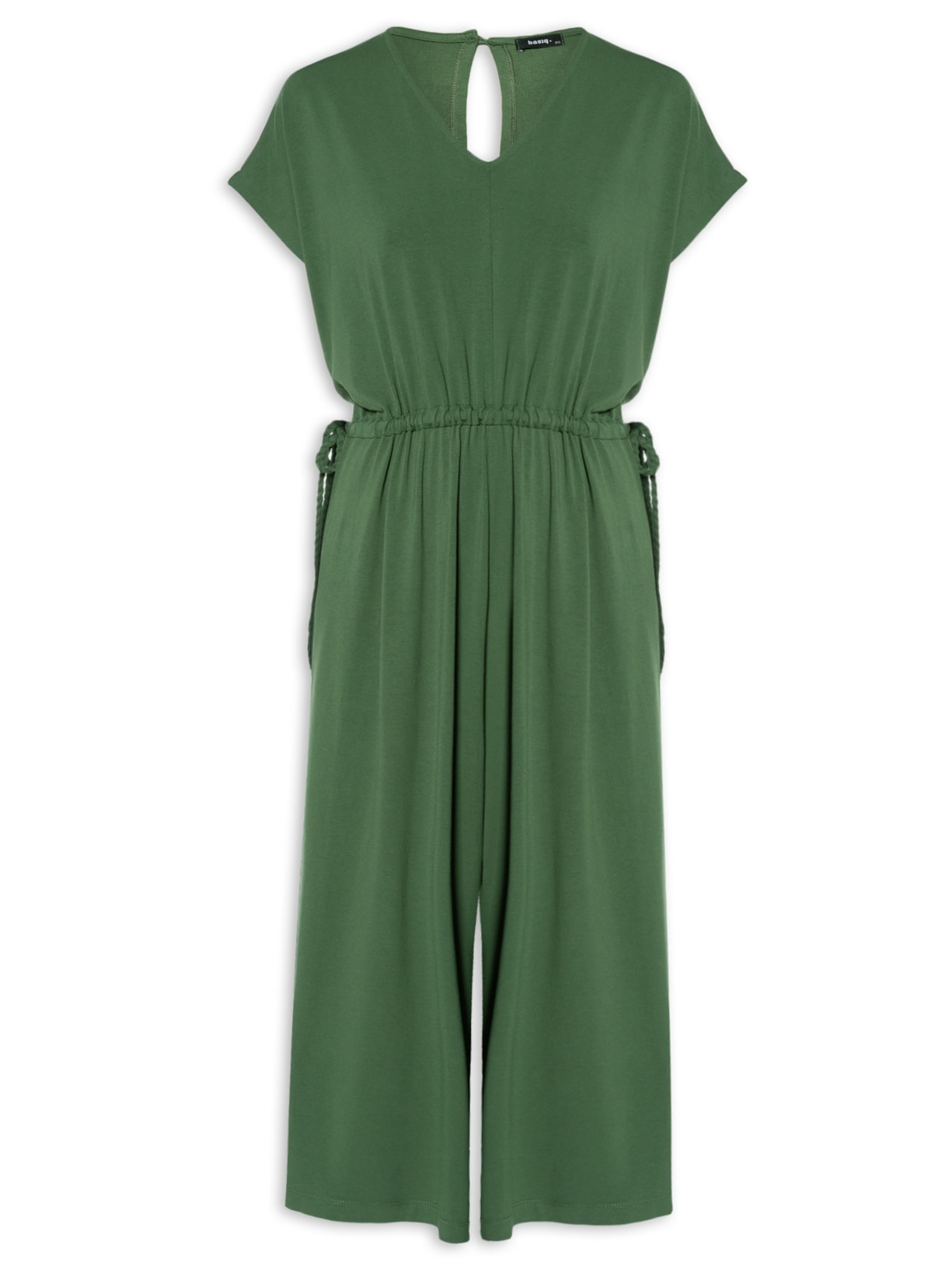 Macacão Feminino Midi Com Ajuste Na Cintura - Verde