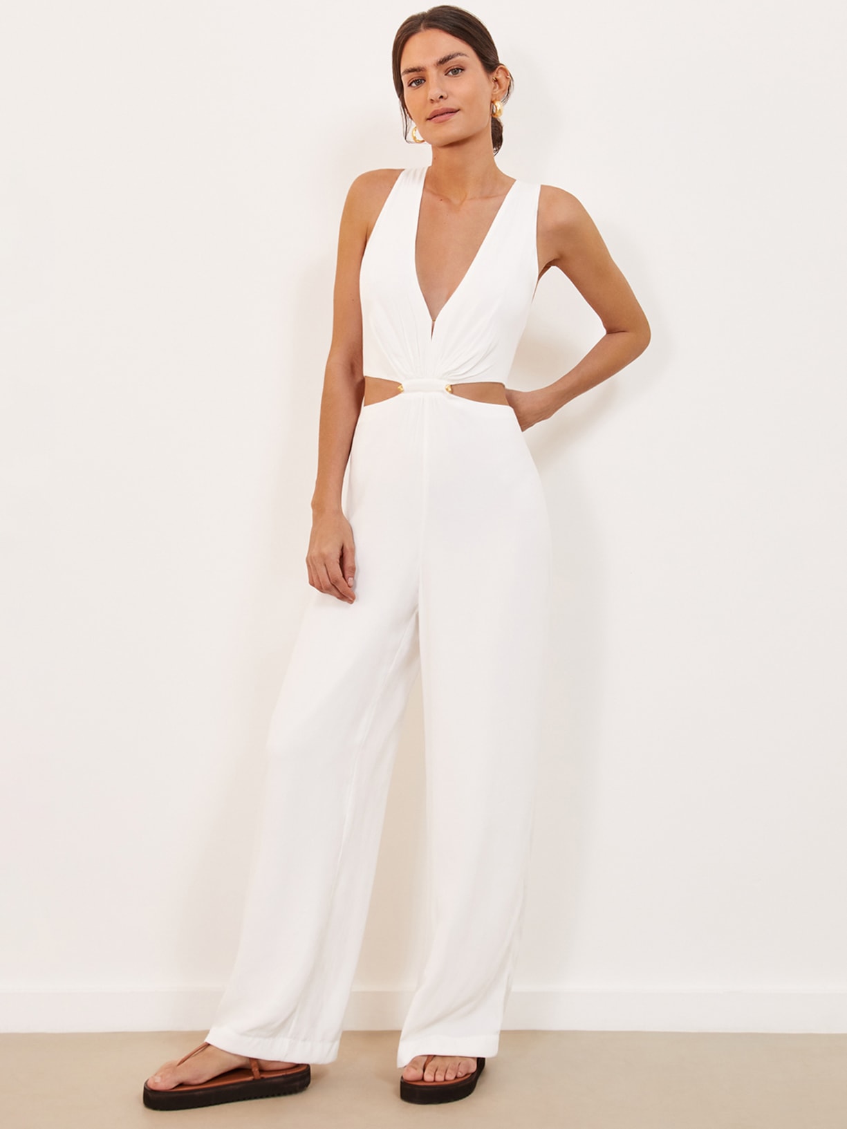 Macacão Feminino Nayara Detalhe Branco Vix