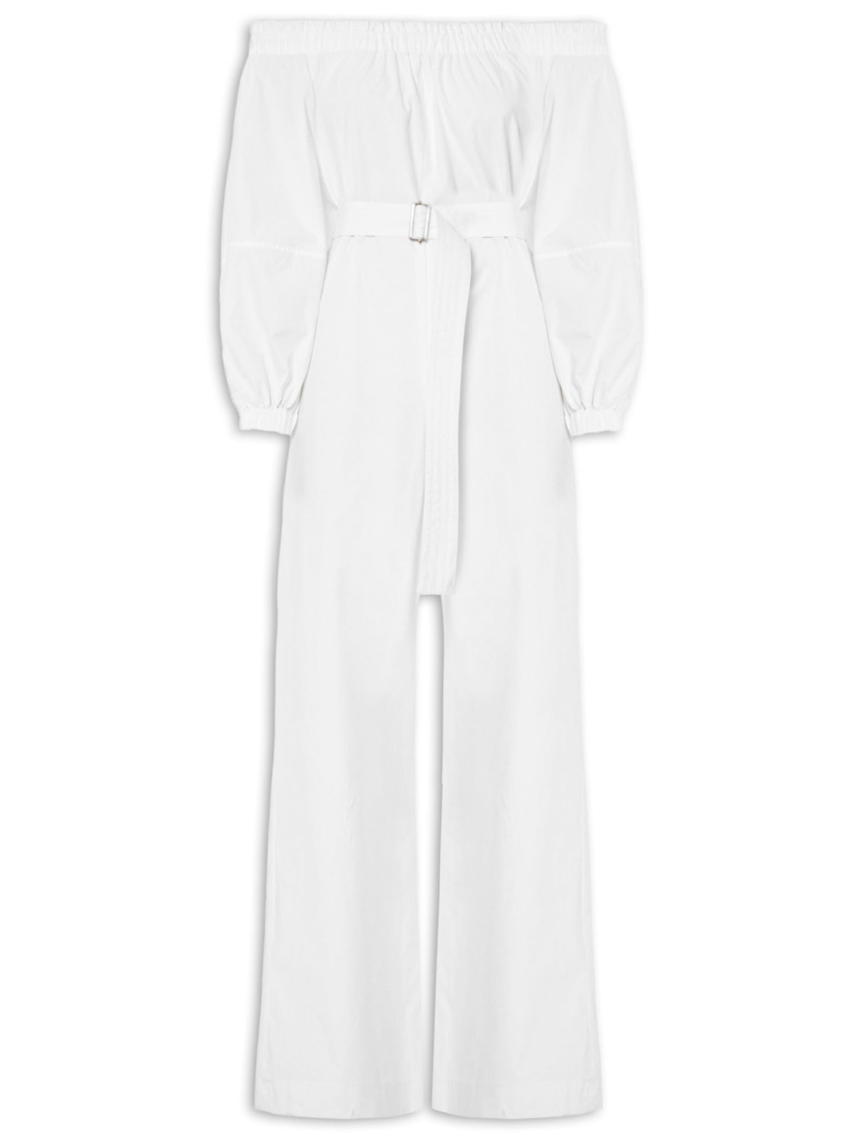 Macacão Feminino Ombro A Ombro Franzido - Branco