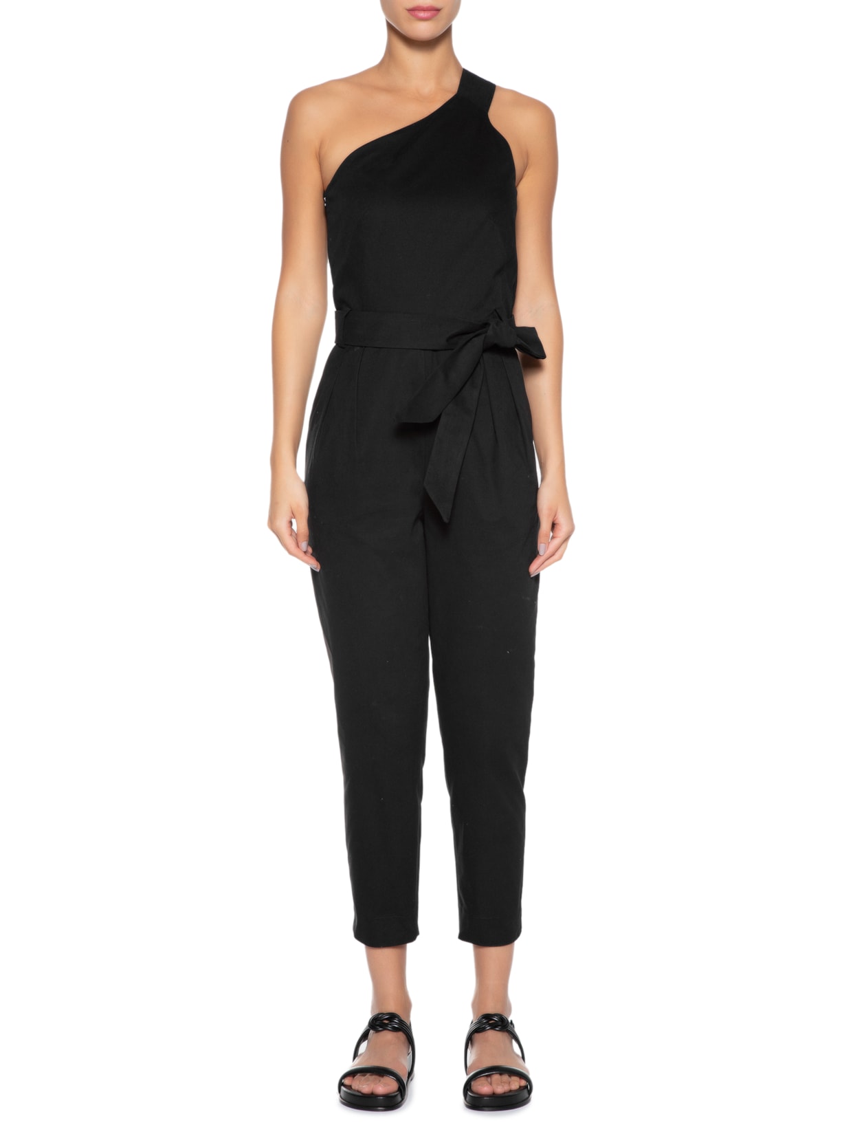 Macacão Feminino Ombro único Preto Andrea Marques