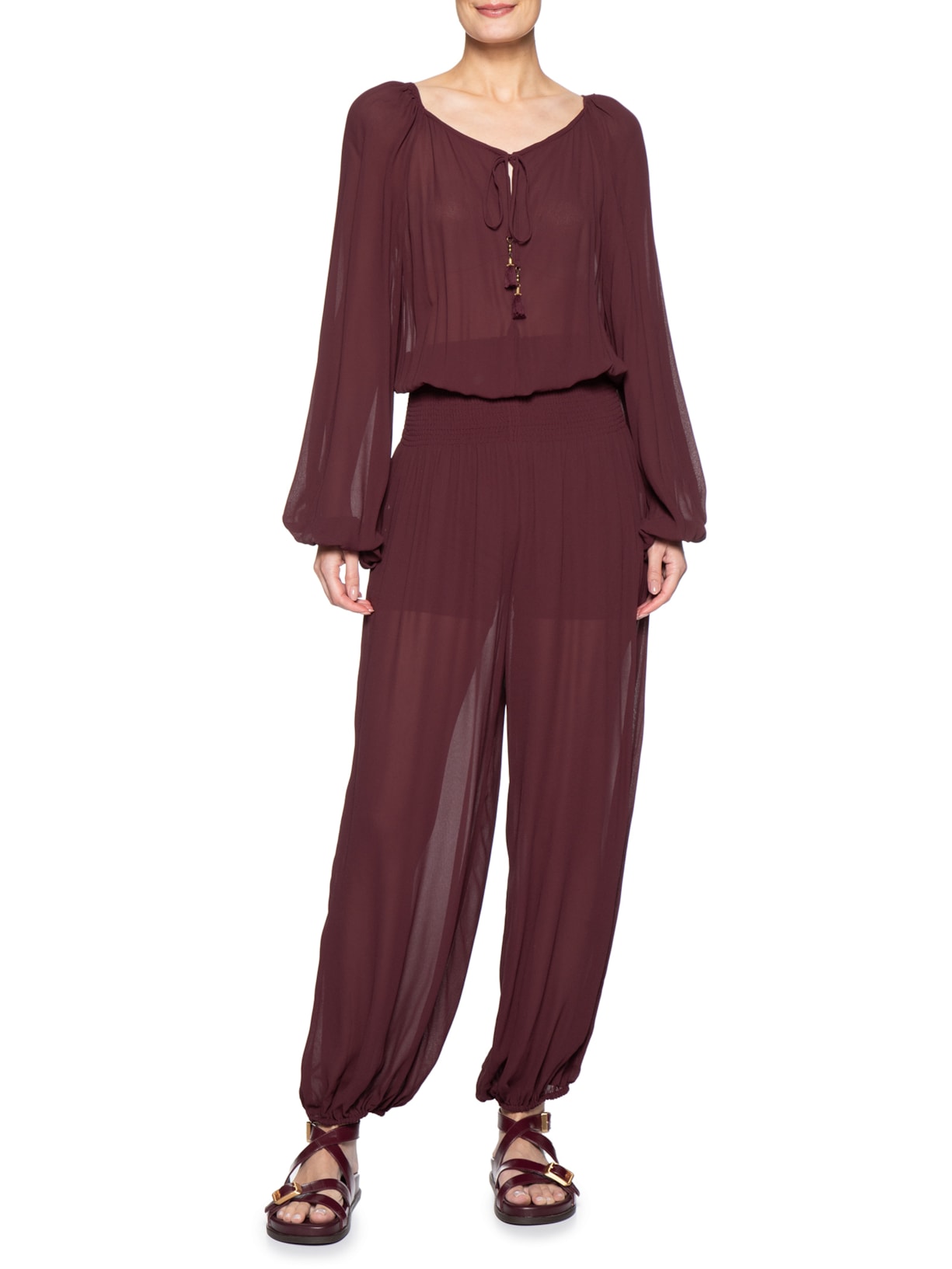 Macacão Feminino Pala GGT Lastex – Marrom Dress To