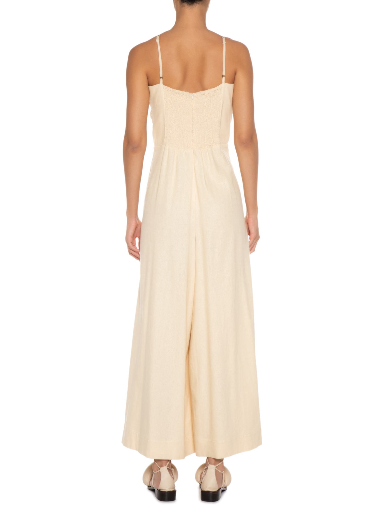 Macacão Feminino Pantalona Amarração Bege Farm