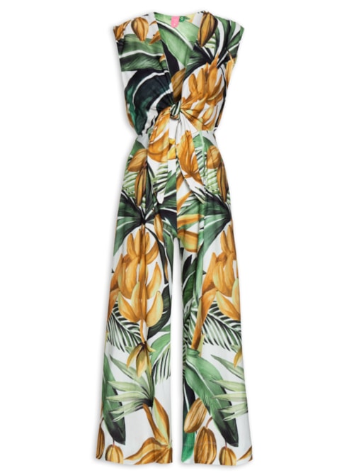 Macacão Feminino Pantalona Bananarte - Amarelo