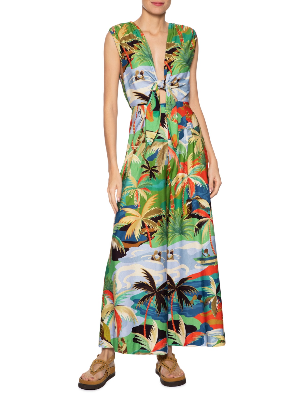 Macacão Feminino Pantalona Bem Querer Verde Farm