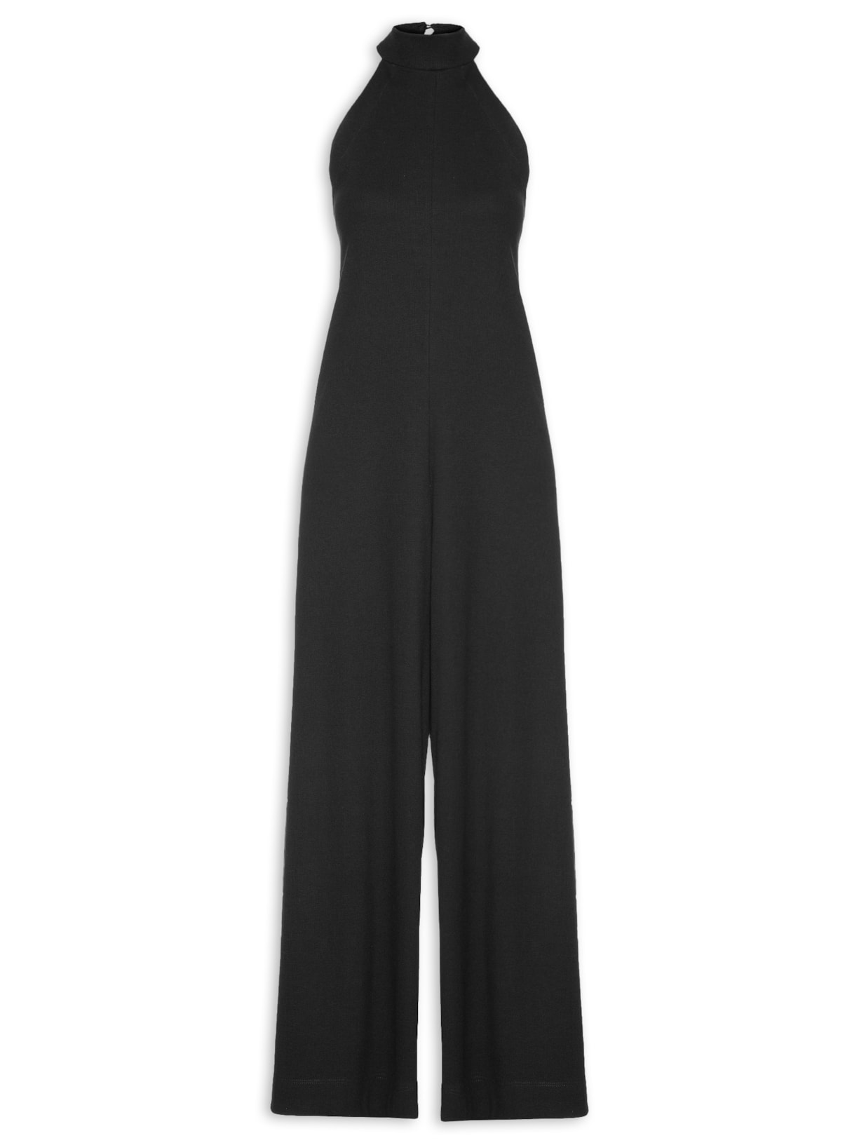 Macacão Feminino Pantalona Decote Costas - Preto