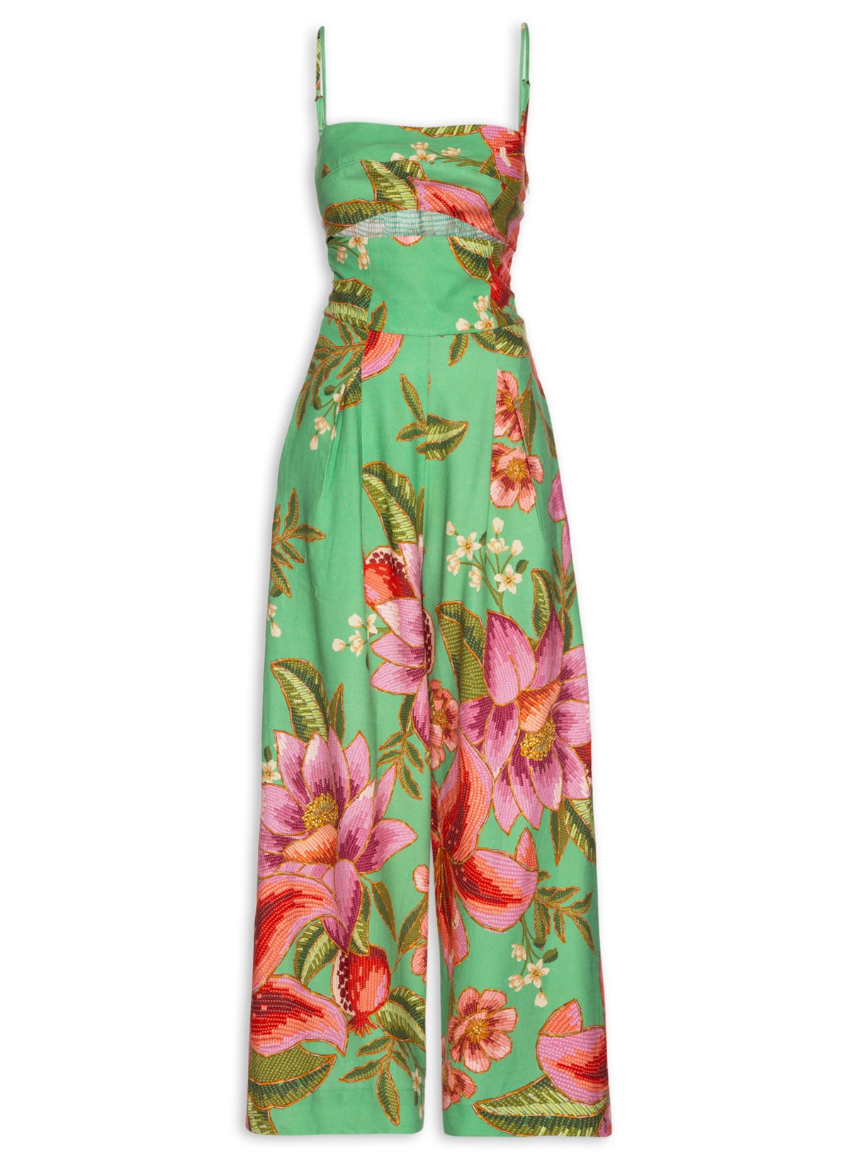 Macacão Feminino Pantalona Fruta De Verão - Verde