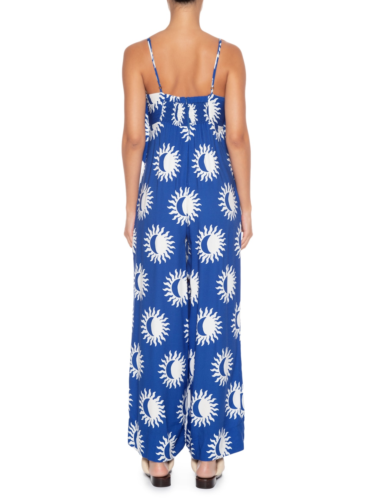 Macacão Feminino Pantalona Maré De Sol Azul Farm