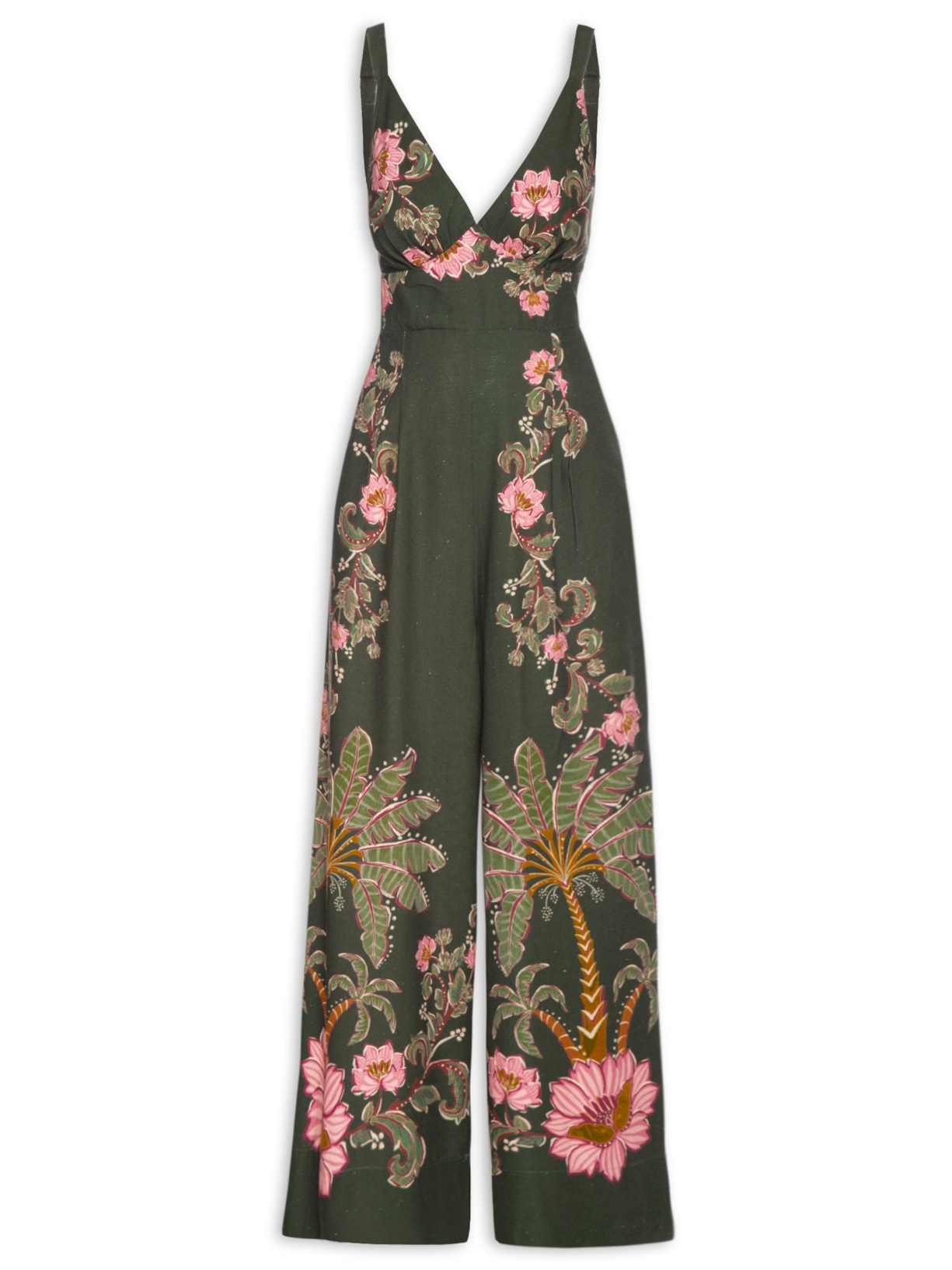 Macacão Feminino Pantalona Ravalena - Verde