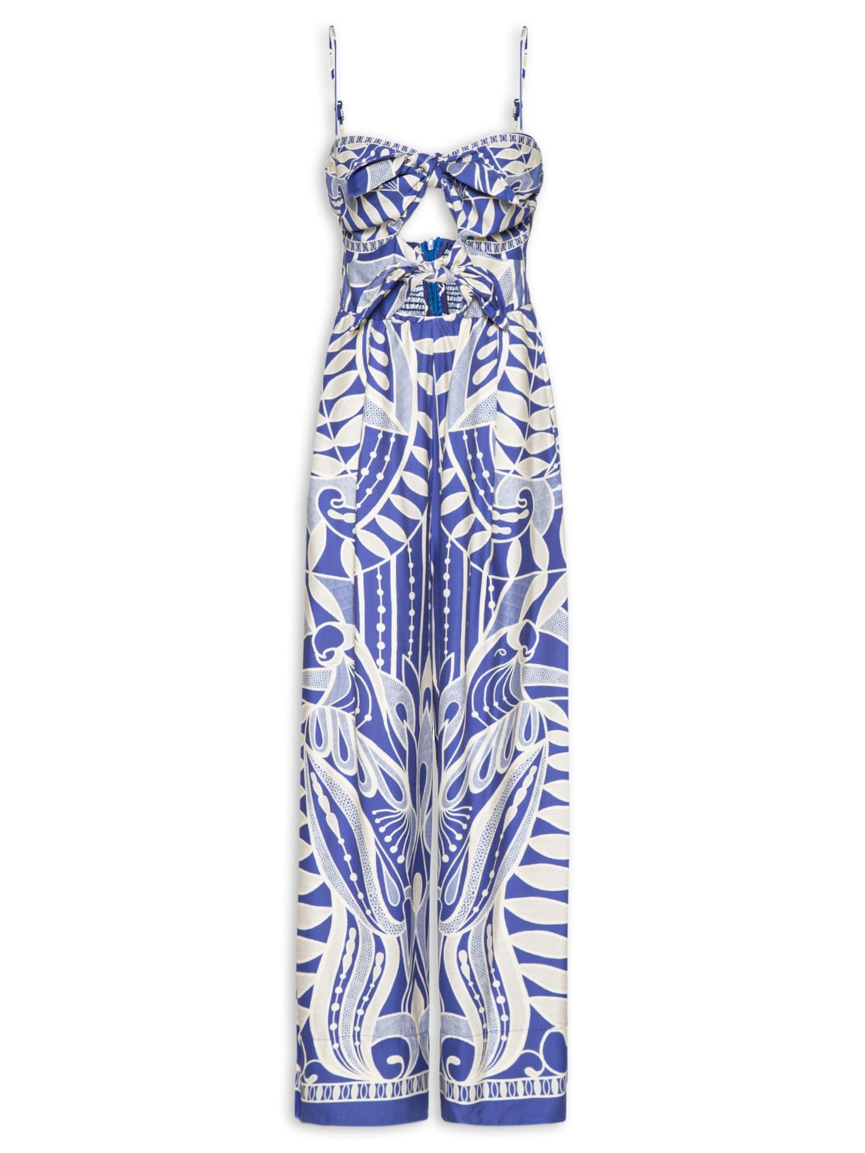 Macacão Feminino Pantalona Rendeira - Azul