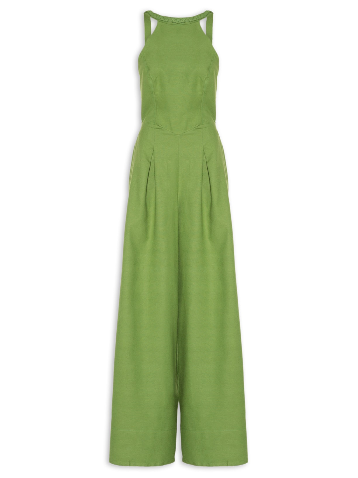 Macacão Feminino Pantalona Trança - Verde