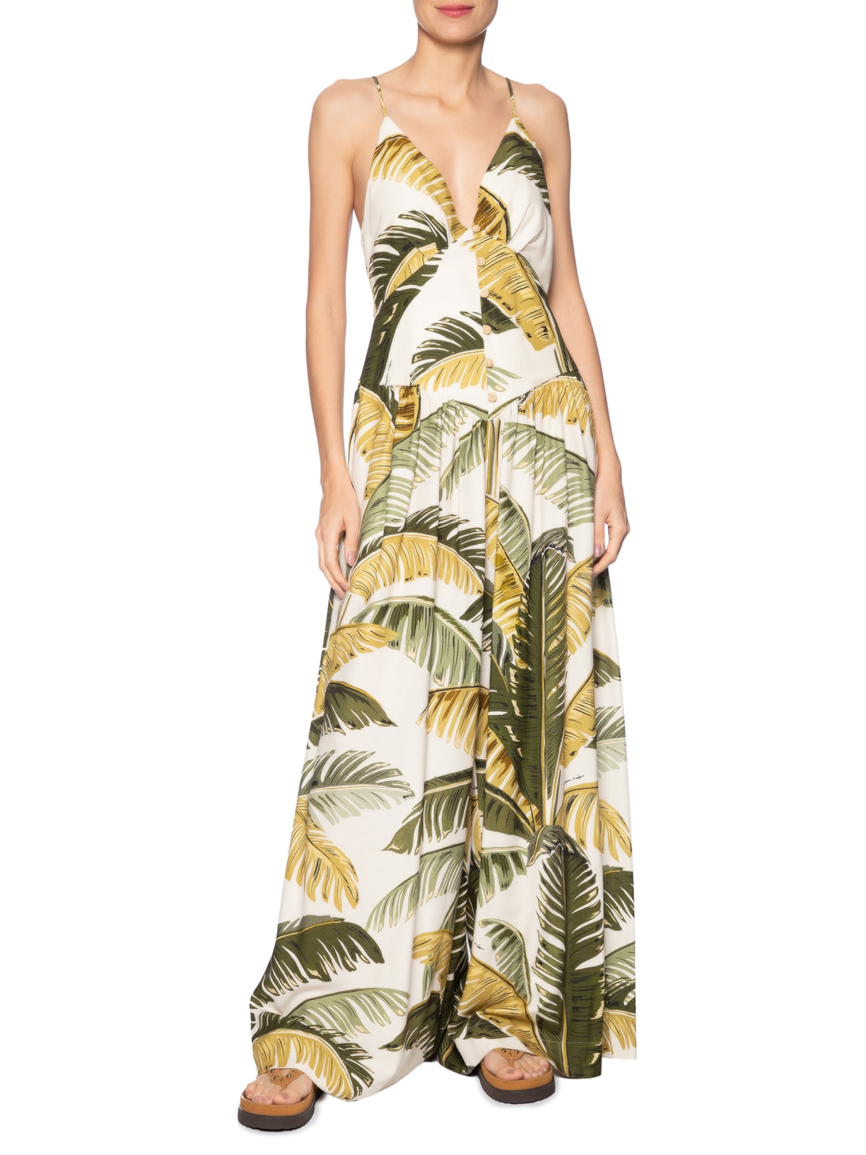 Macacão Feminino Pantalona Trancoso Verde Farm