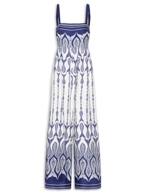 Macacão Feminino Peixe Correnteza - Azul