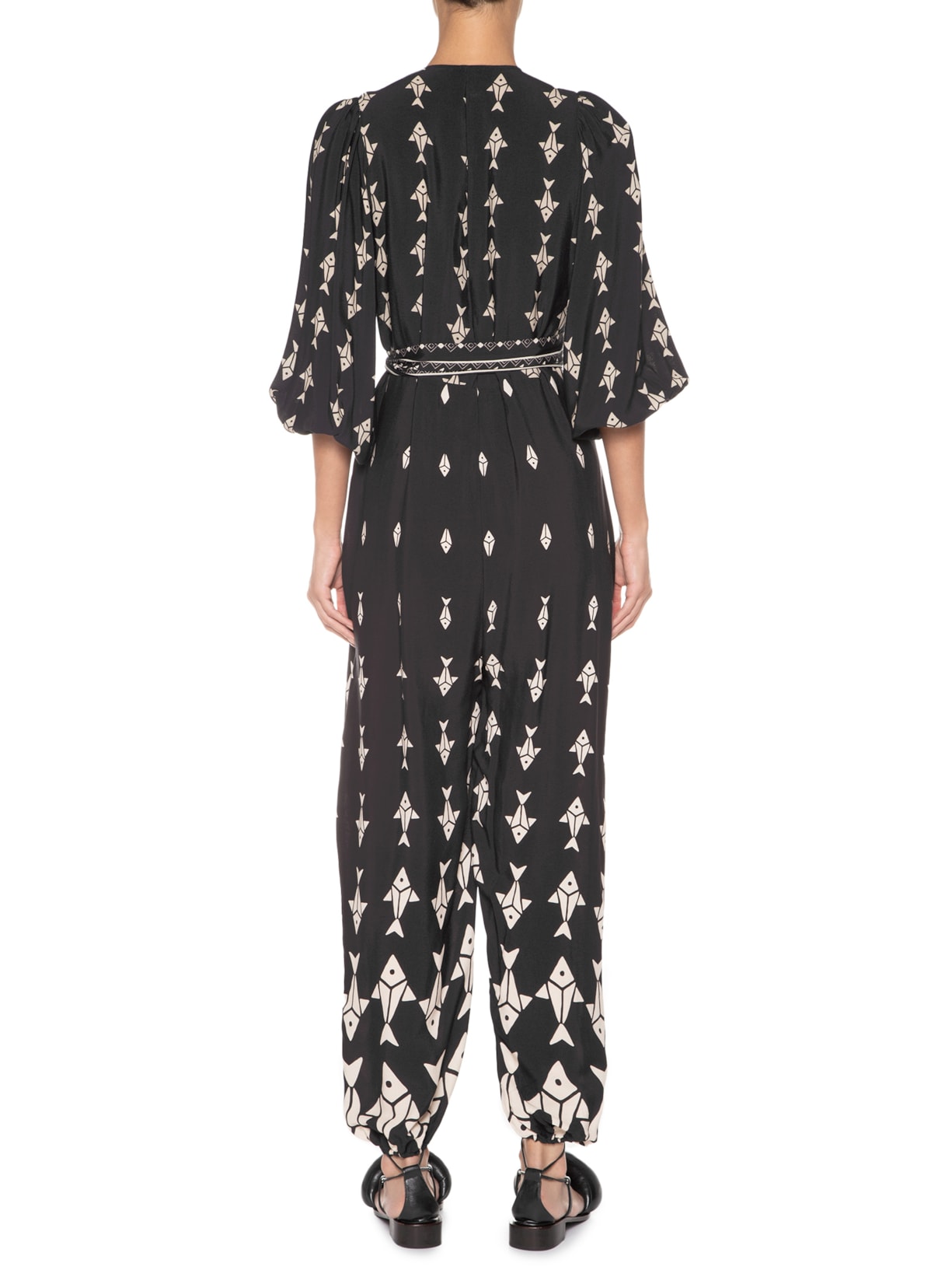 Macacão Feminino Peixinhos Preto Farm