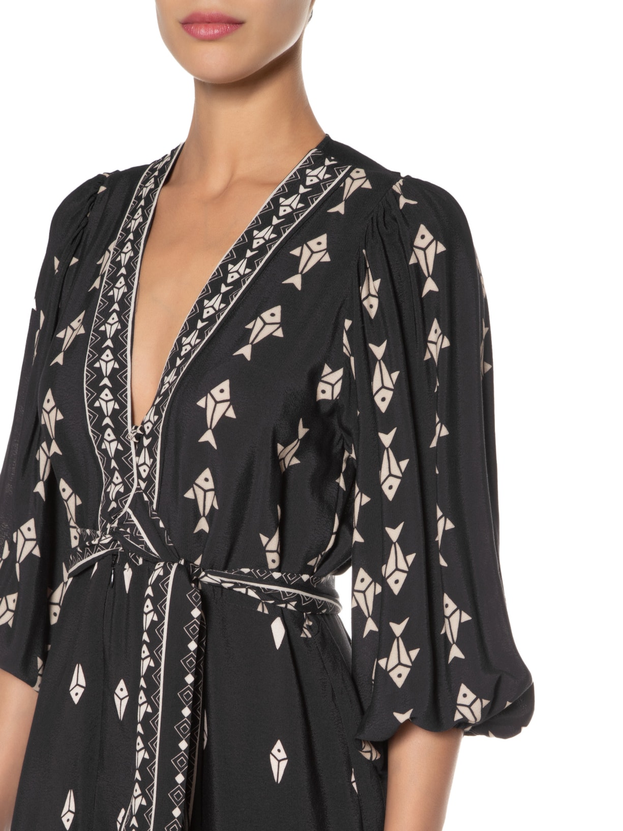 Macacão Feminino Peixinhos Preto Farm